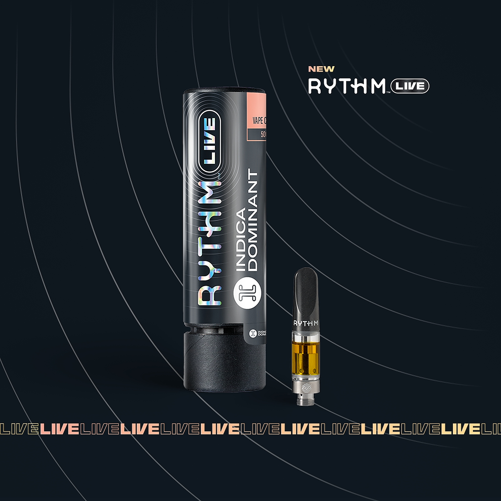 RYTHM RYTHM LIVE Indica Dominant Vape Cartridge DosiDo 500mg Leafly