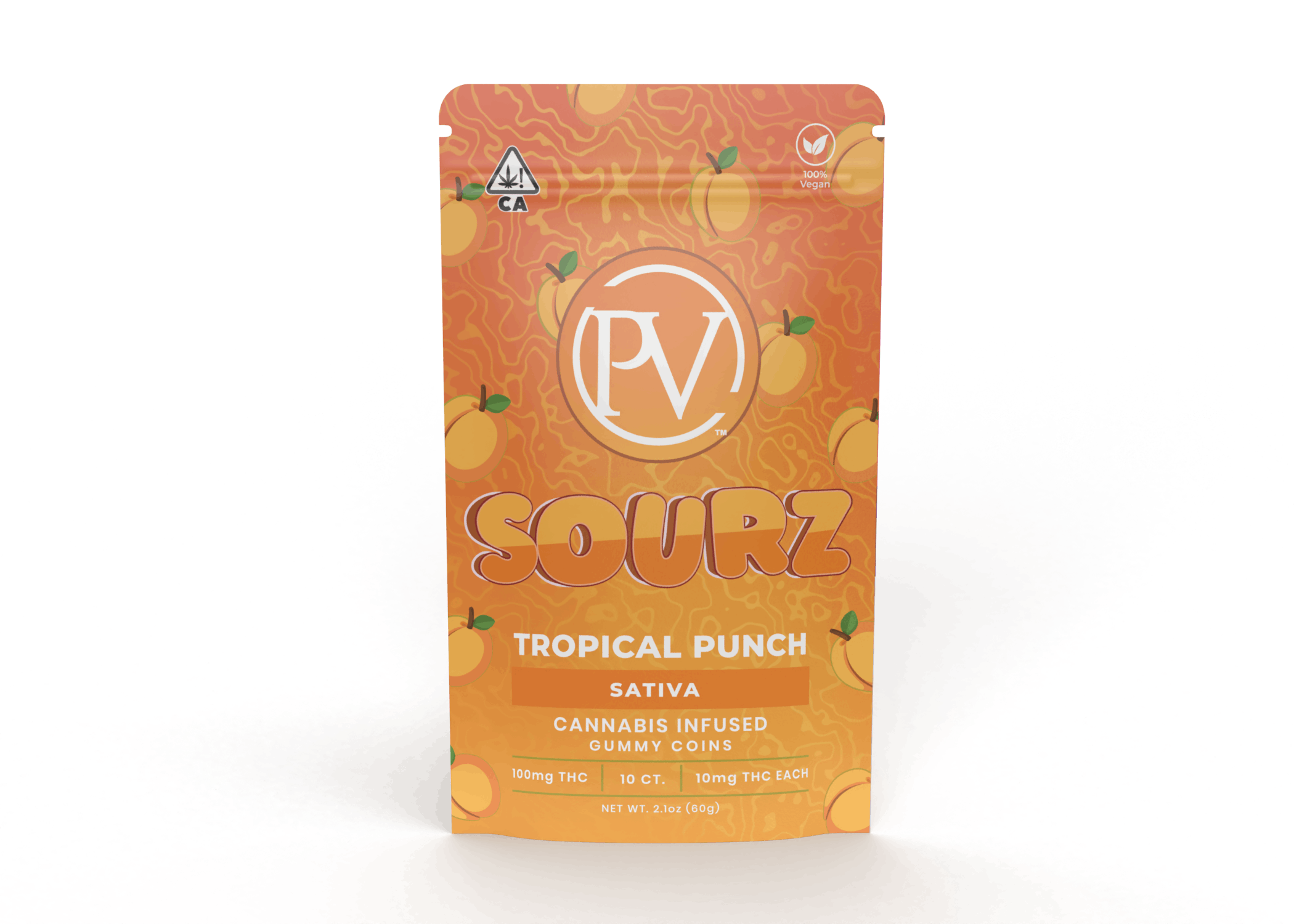 Platinum Vape: Platinum Vape Gummy Coins Sourz Tropical Punch100mg | Leafly