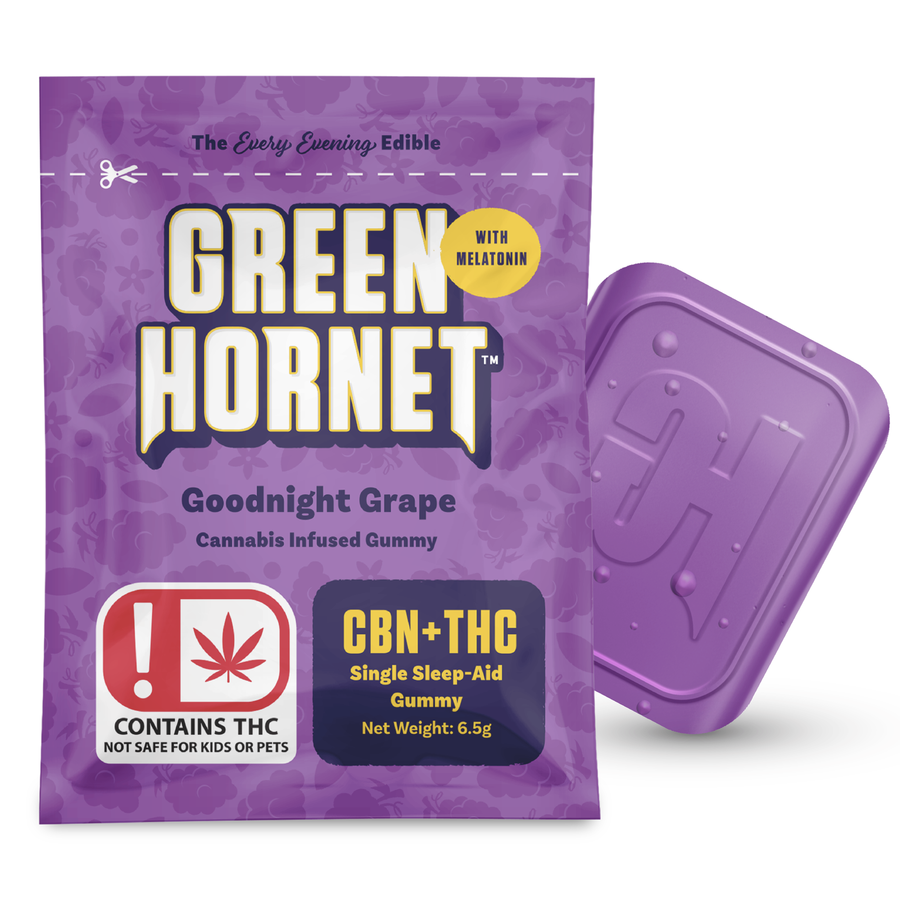 Cheeba Chews: Goodnight Grape Green Hornet Gummy 10mg | Leafly