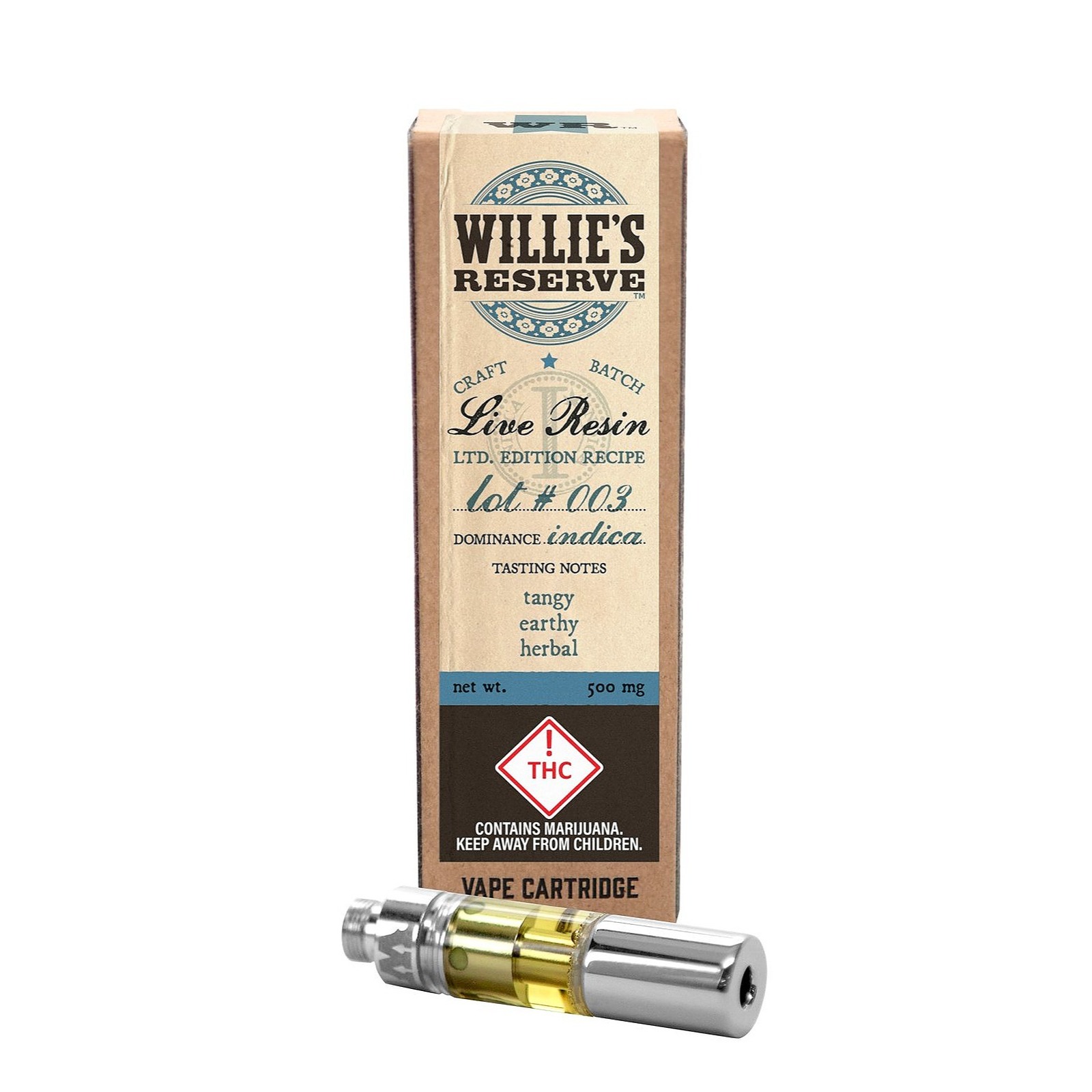 Willie's Reserve 500mg Live Resin Vape Indica Leafly