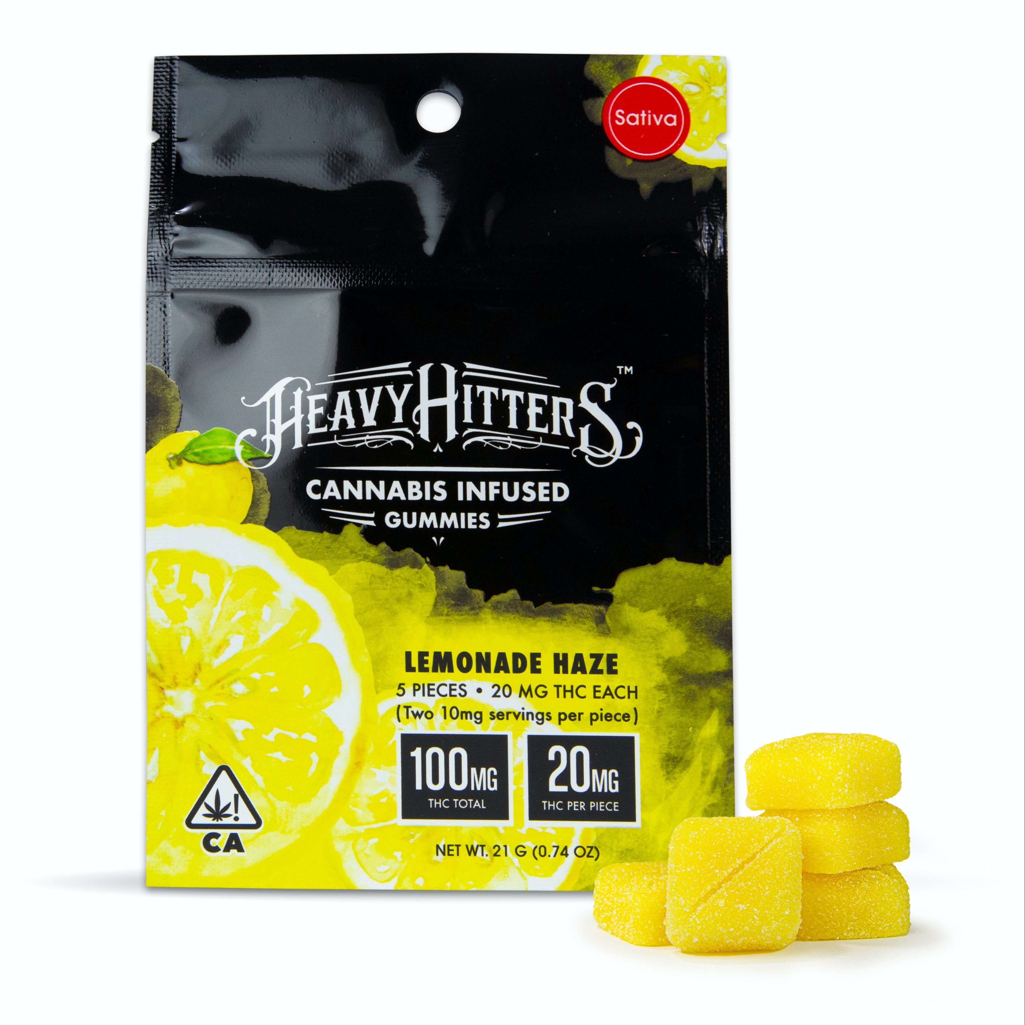 Heavy Hitters Lemonade Haze Ultra Gummy 100mg 5pack (Sativa) Leafly