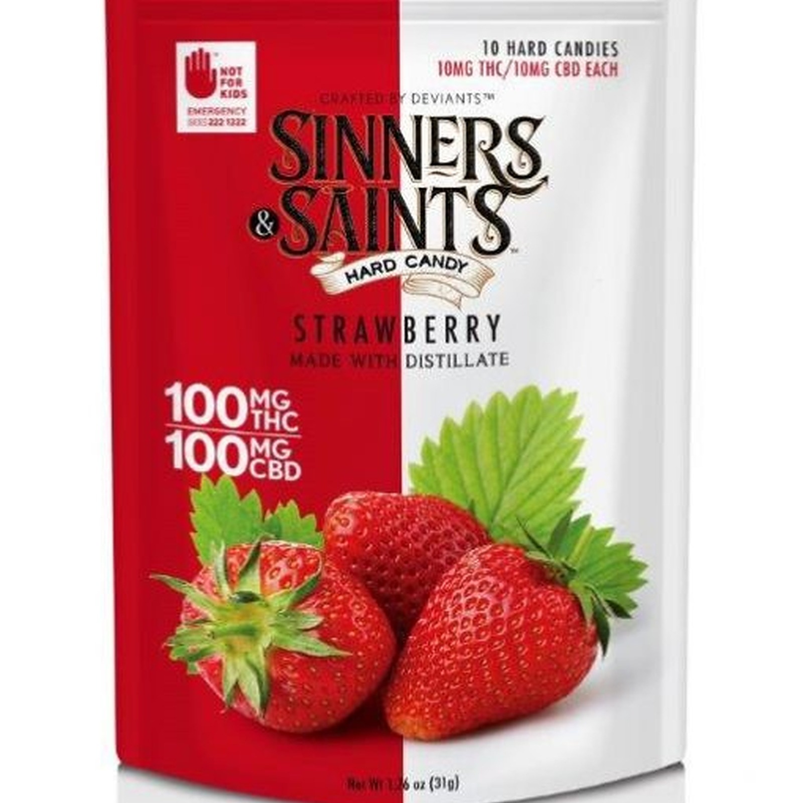 11 Strawberry Hard Candies 100mg 10pack Leafly