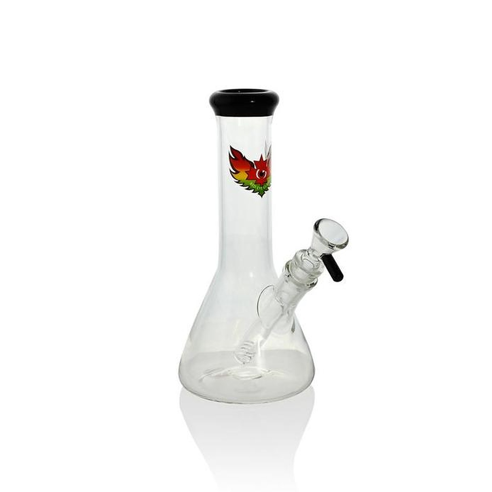 Red Eye Glass 8" Black Beaker Tube Bong Leafly