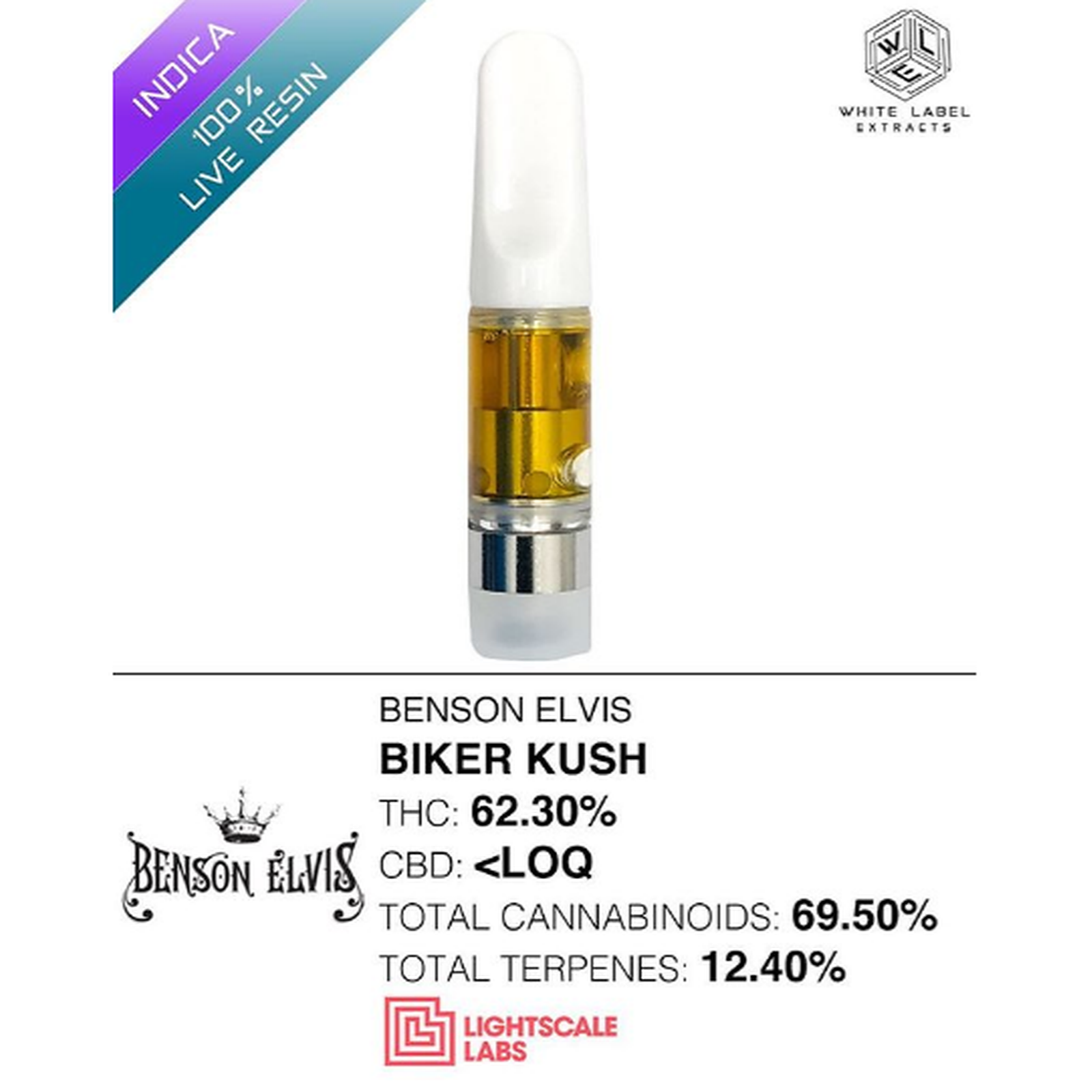 White Label Extracts Biker Kush Live Resin Cartridge 0.5g Leafly