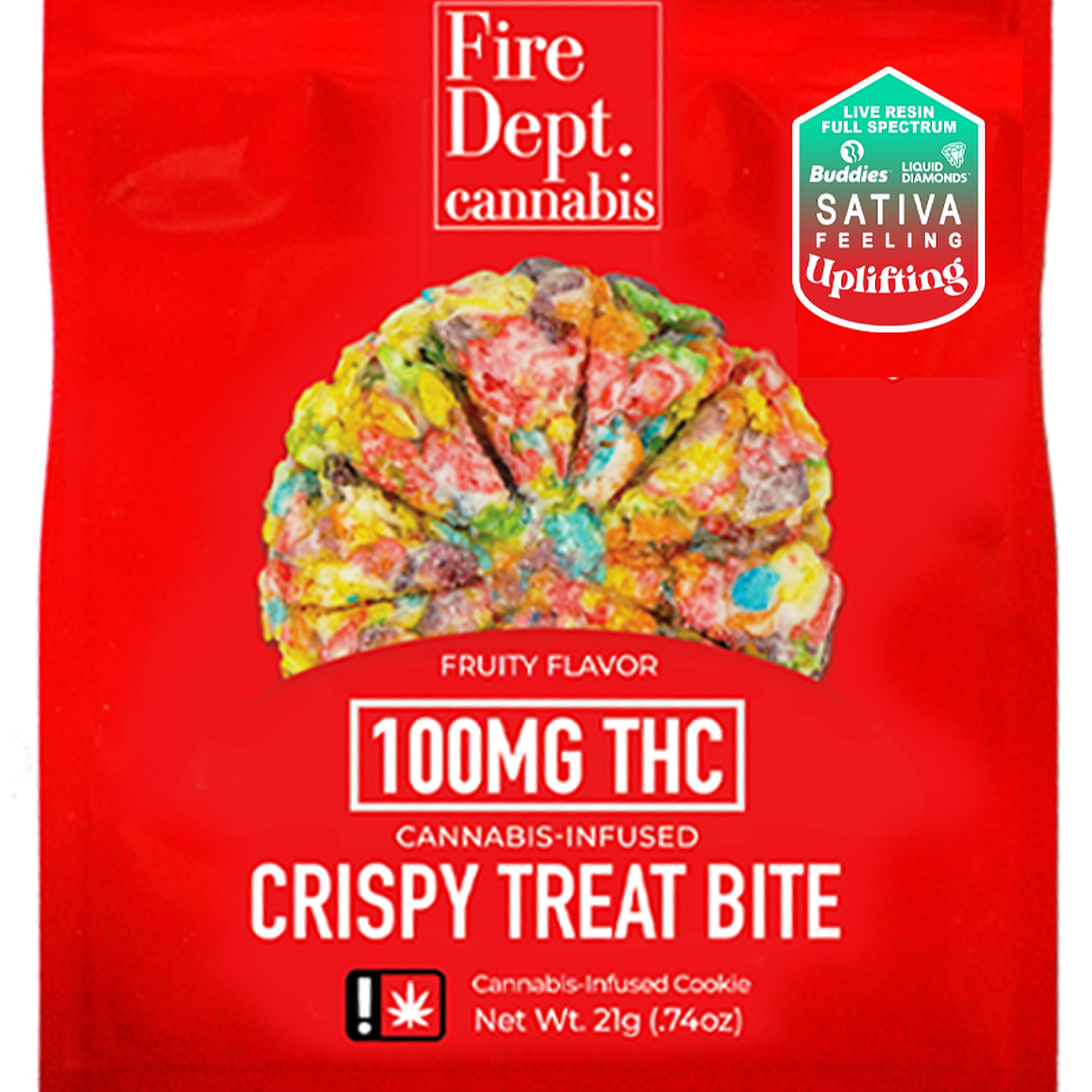 Fire Dept. Cannabis: Sativa Fruity 100mg Crispy Treat