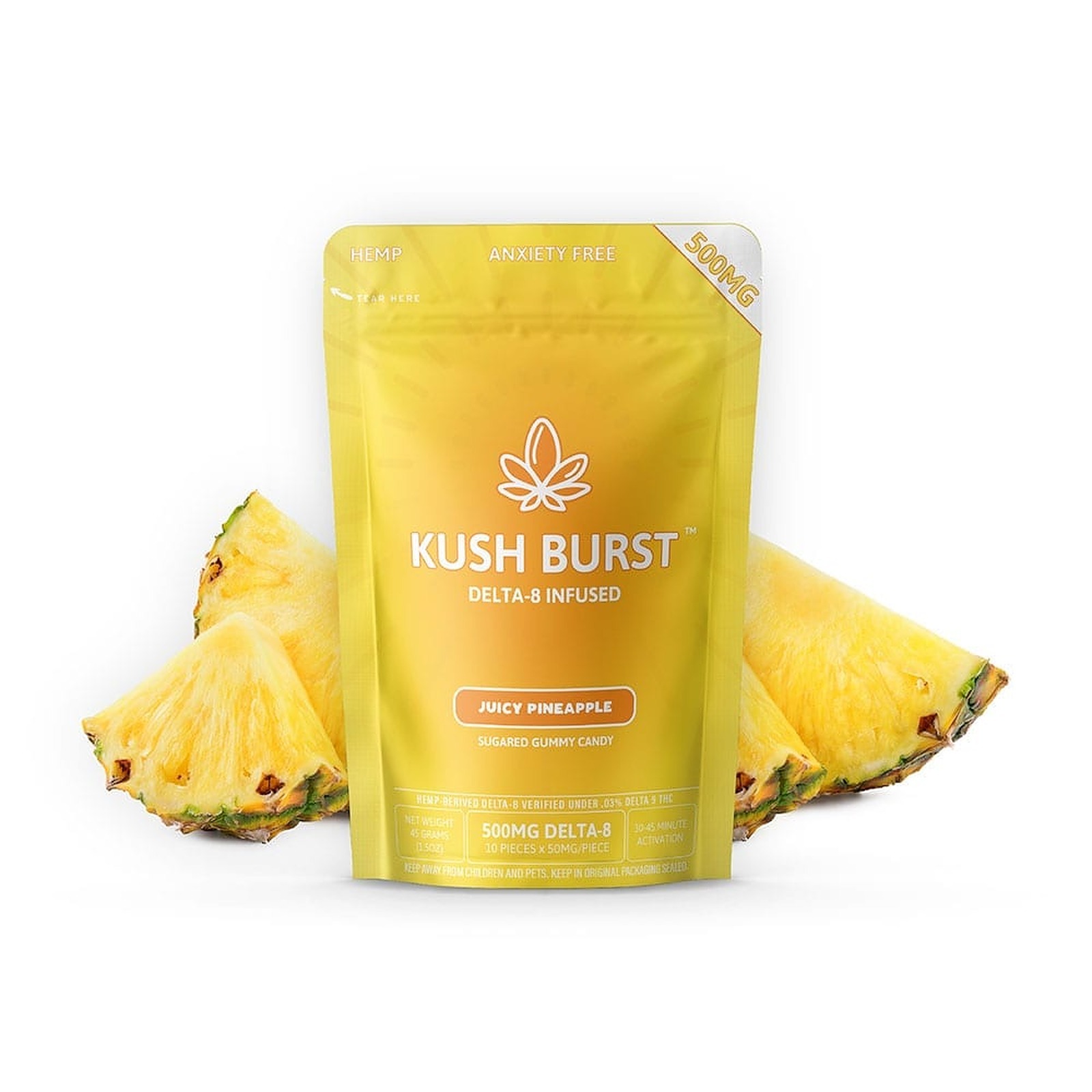 Kush Burst Pineapple Punch Delta8 THC Gummies 500mg 10pack Leafly