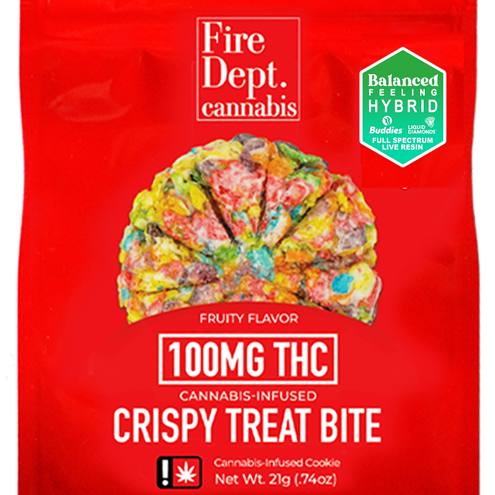 Fire Dept. Cannabis: Hybrid Fruity 100mg Crispy Treat