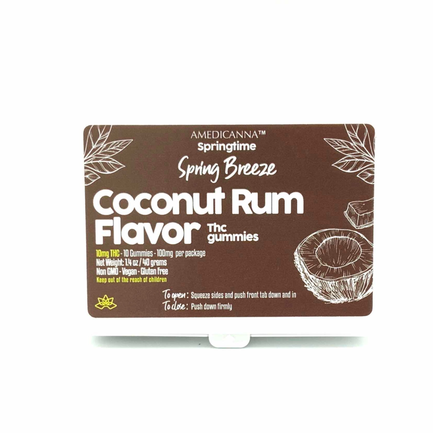 Amedicanna Rum Coconut Gummies 100mg 10Pack Leafly