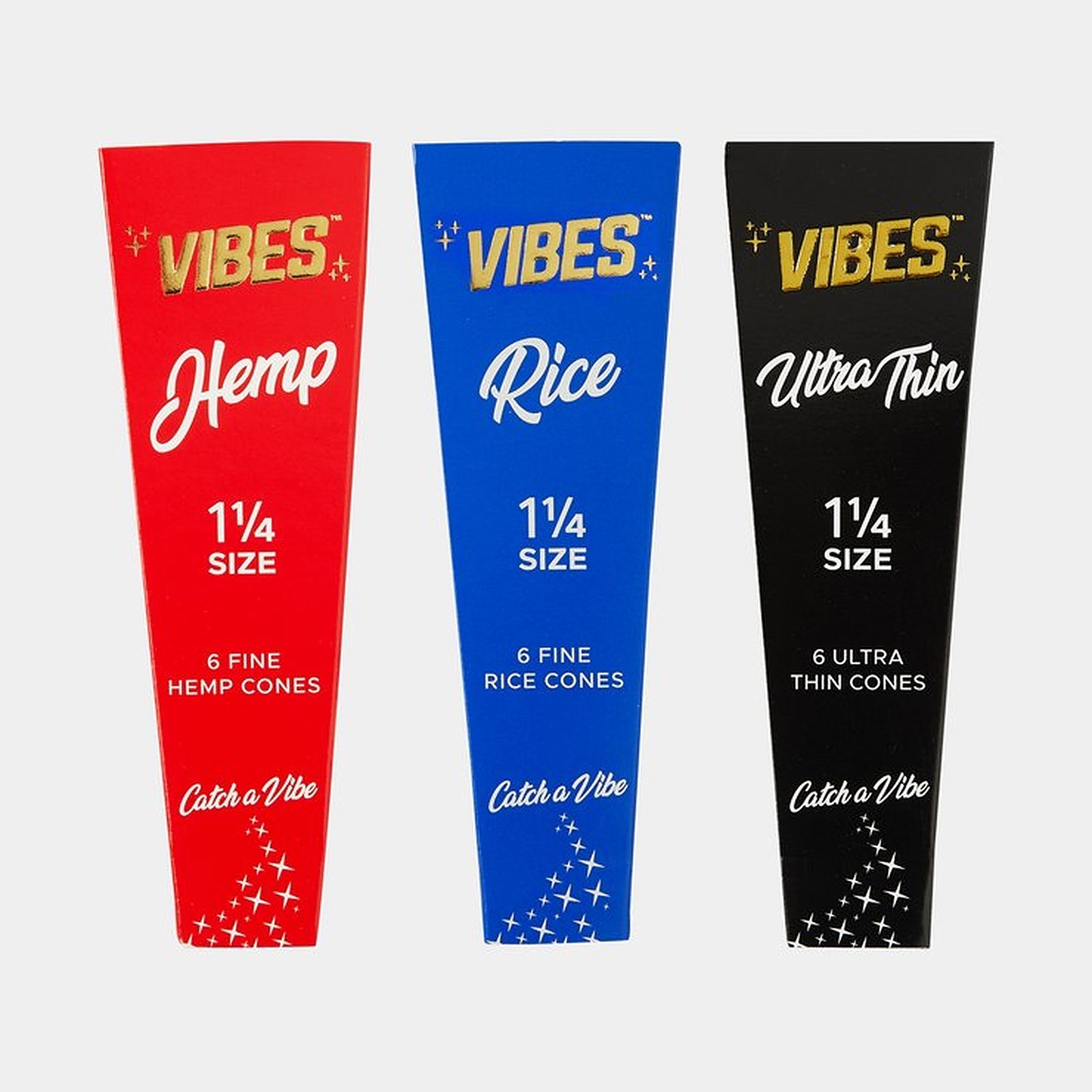 Vibes | Ultra Thin Hemp Cones | 1 1/4 (6pk)