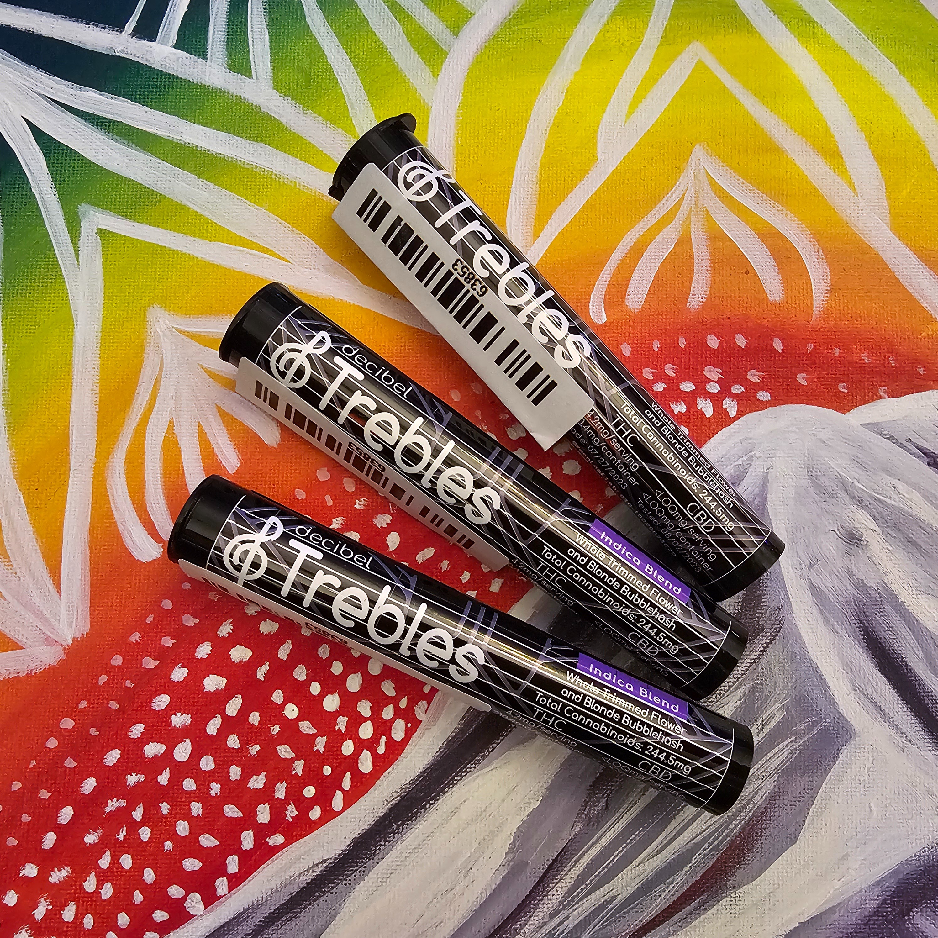 Decibel Farms: Decibles Trebles 2pk Sativa Blend Blonde Bubblehash Infused Preroll