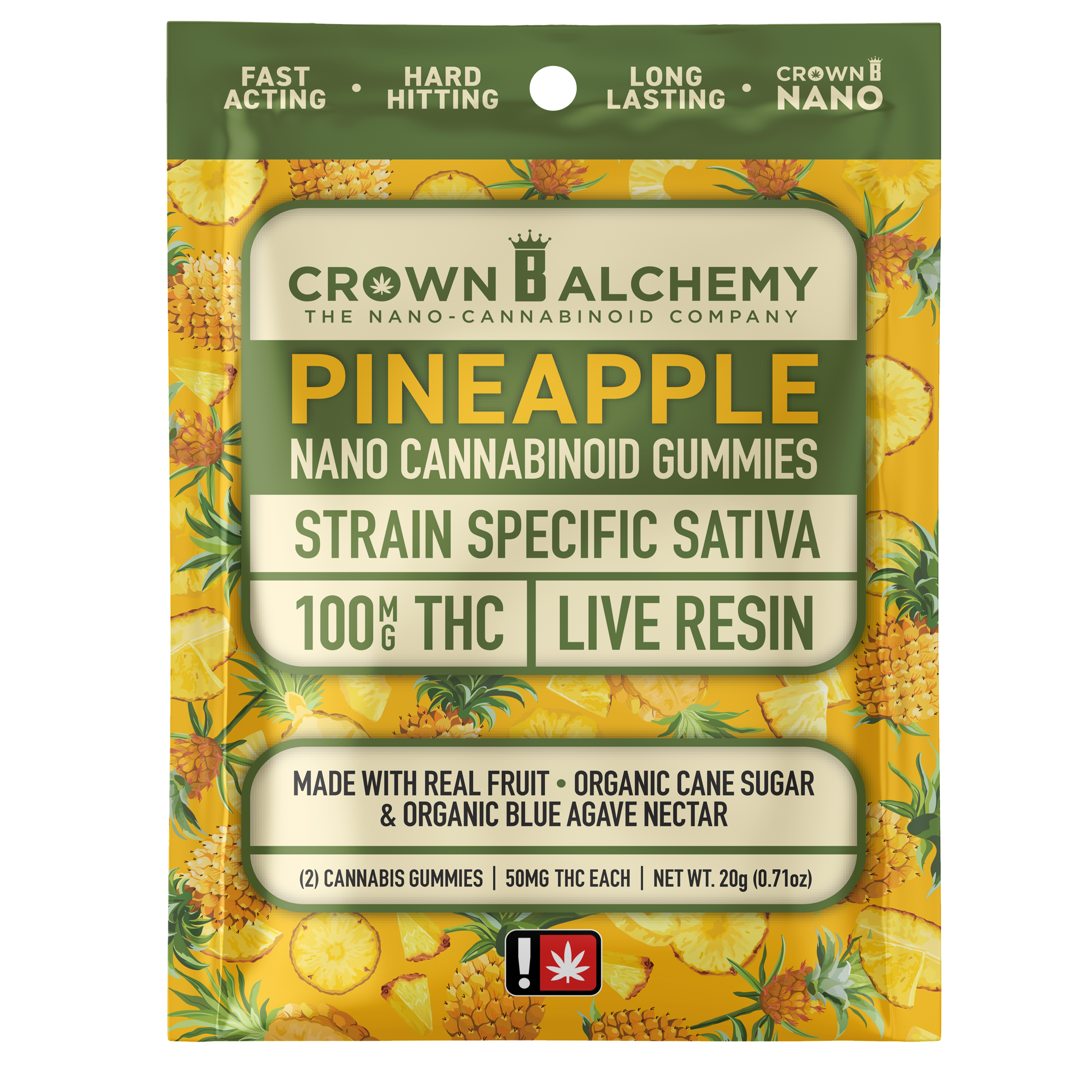 Crown B Alchemy: Crown B Alchemy > Gummy 100mg > Live Resin > Pineapple