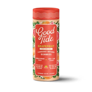 Good Tides: Grapefruit Sativa 1:1:1 THC/CBD/CBC Solventless 10pk Fruit Gummies