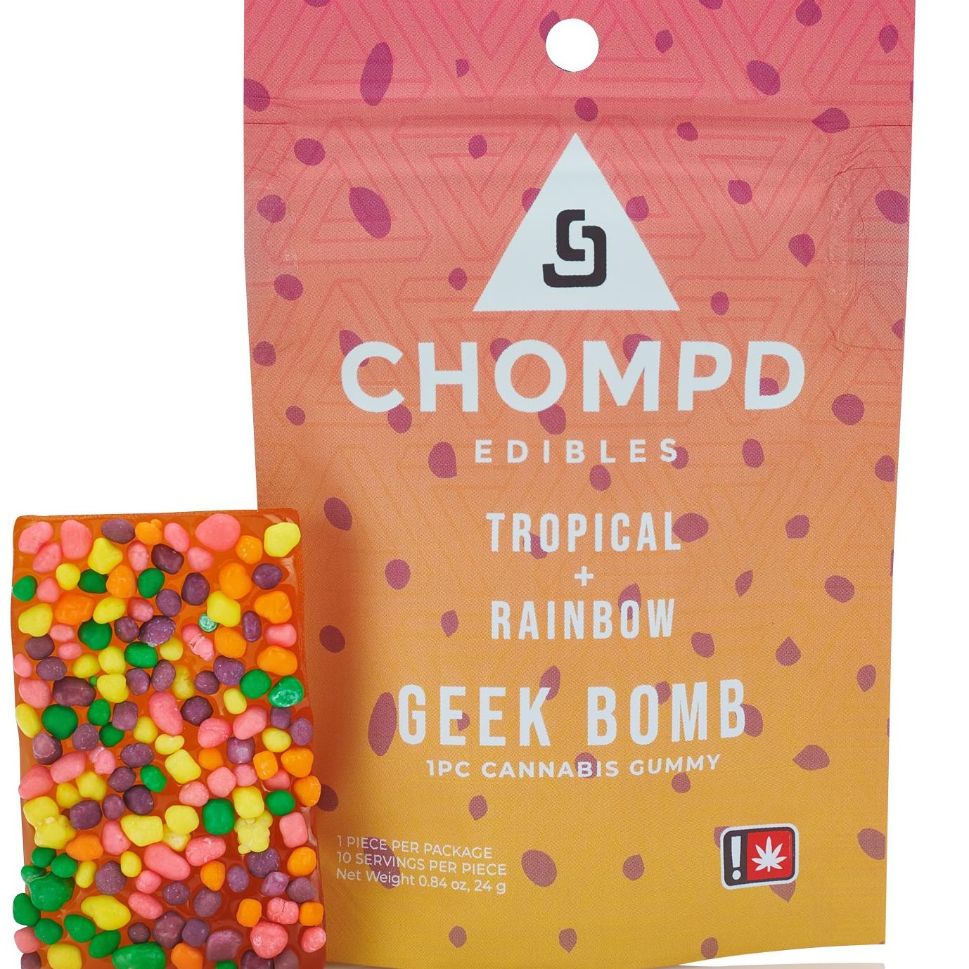 Smokiez Edibles: Chompd - 1pc Rainbow Geek Bombs - Tropical