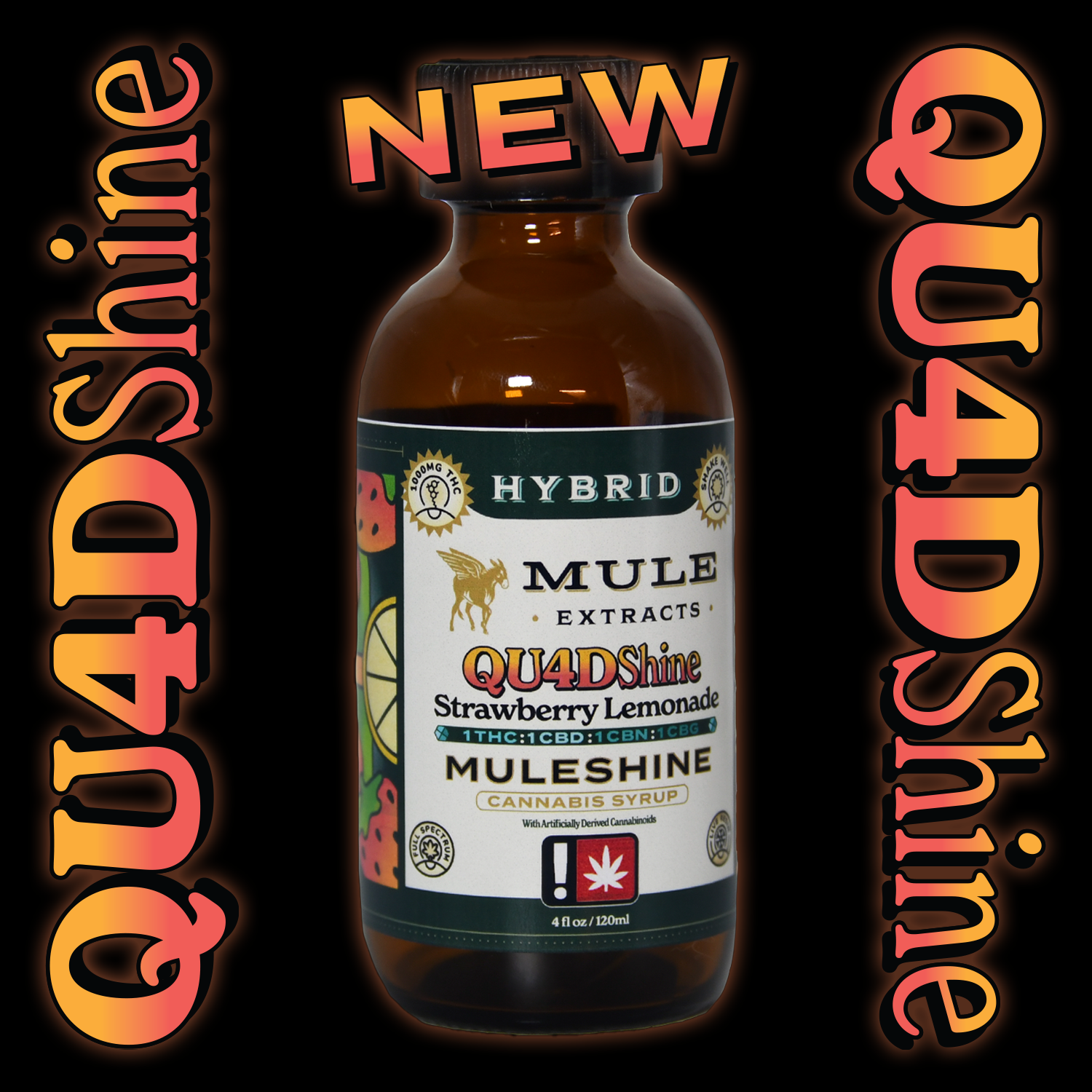 Mule Extracts: Tinctures - Strawberry Lemonade :1 Quadshine