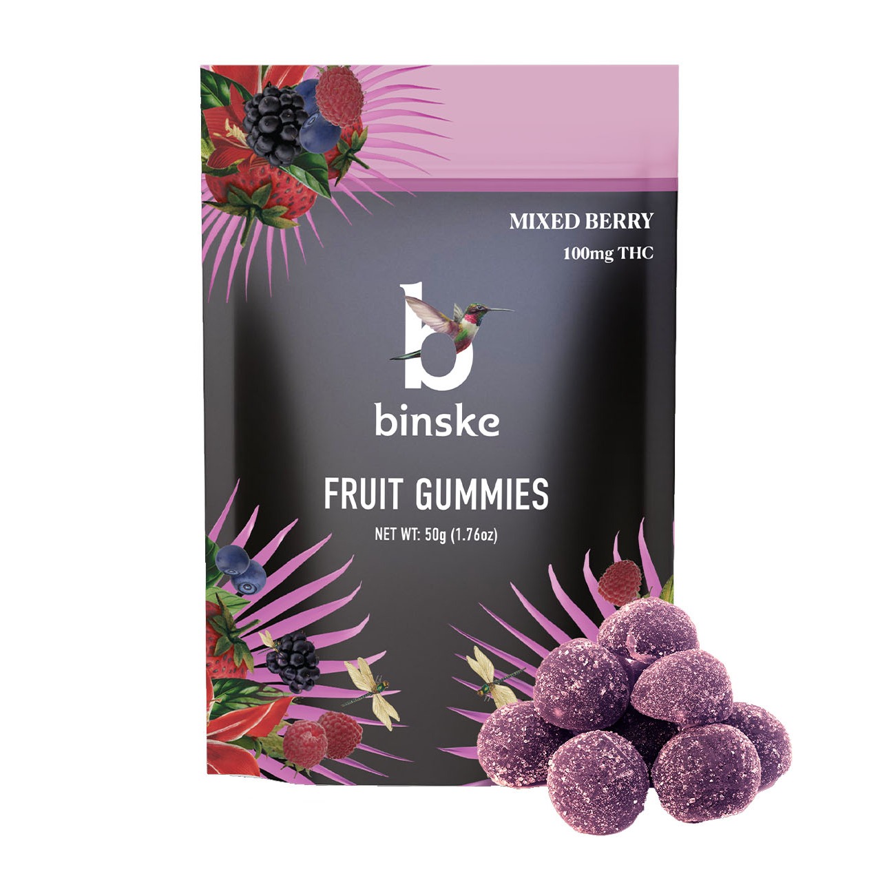 Binske Gummies Mixed Berry 100mg THC