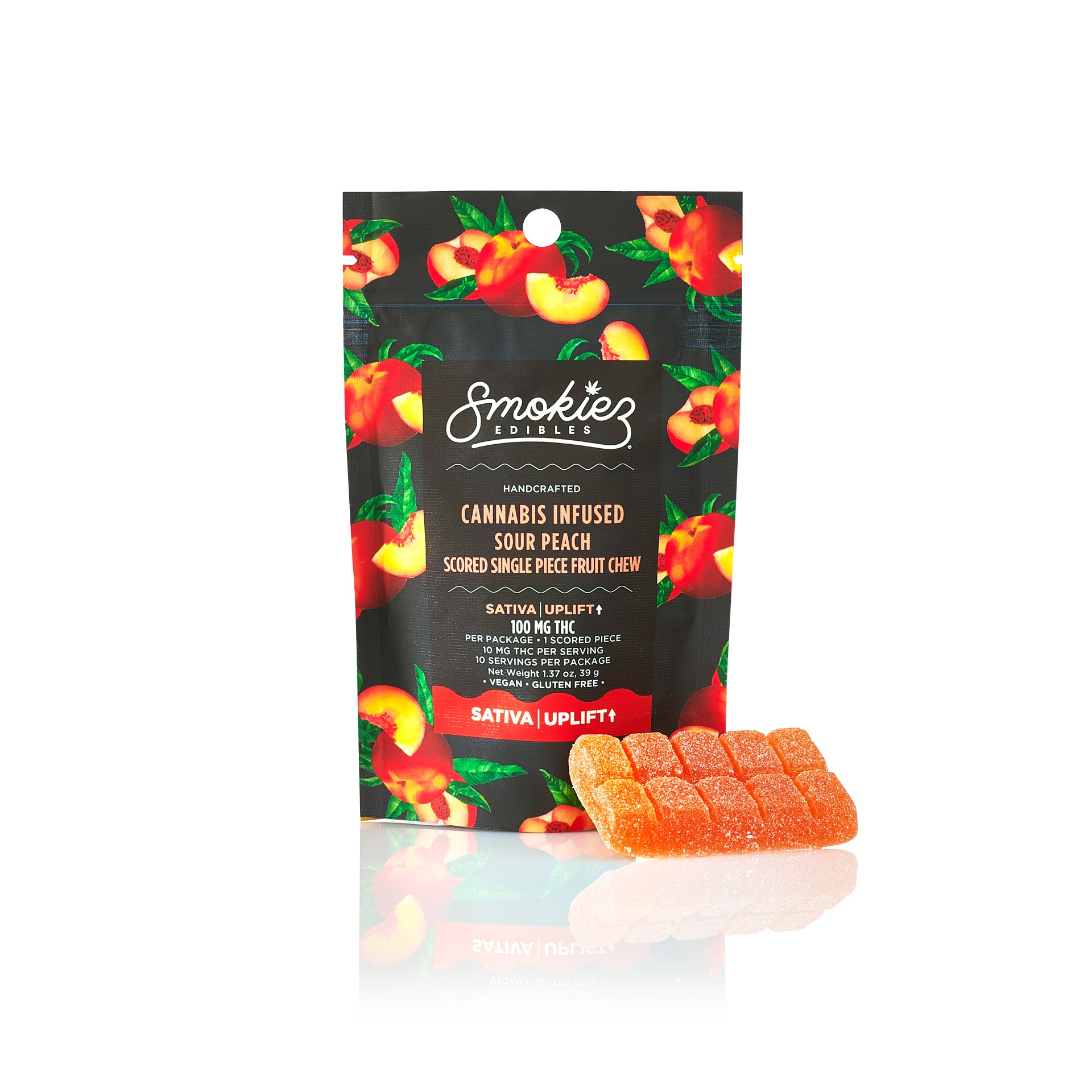 Smokiez Edibles: Sour Peach Single Scored Chew - Smokiez