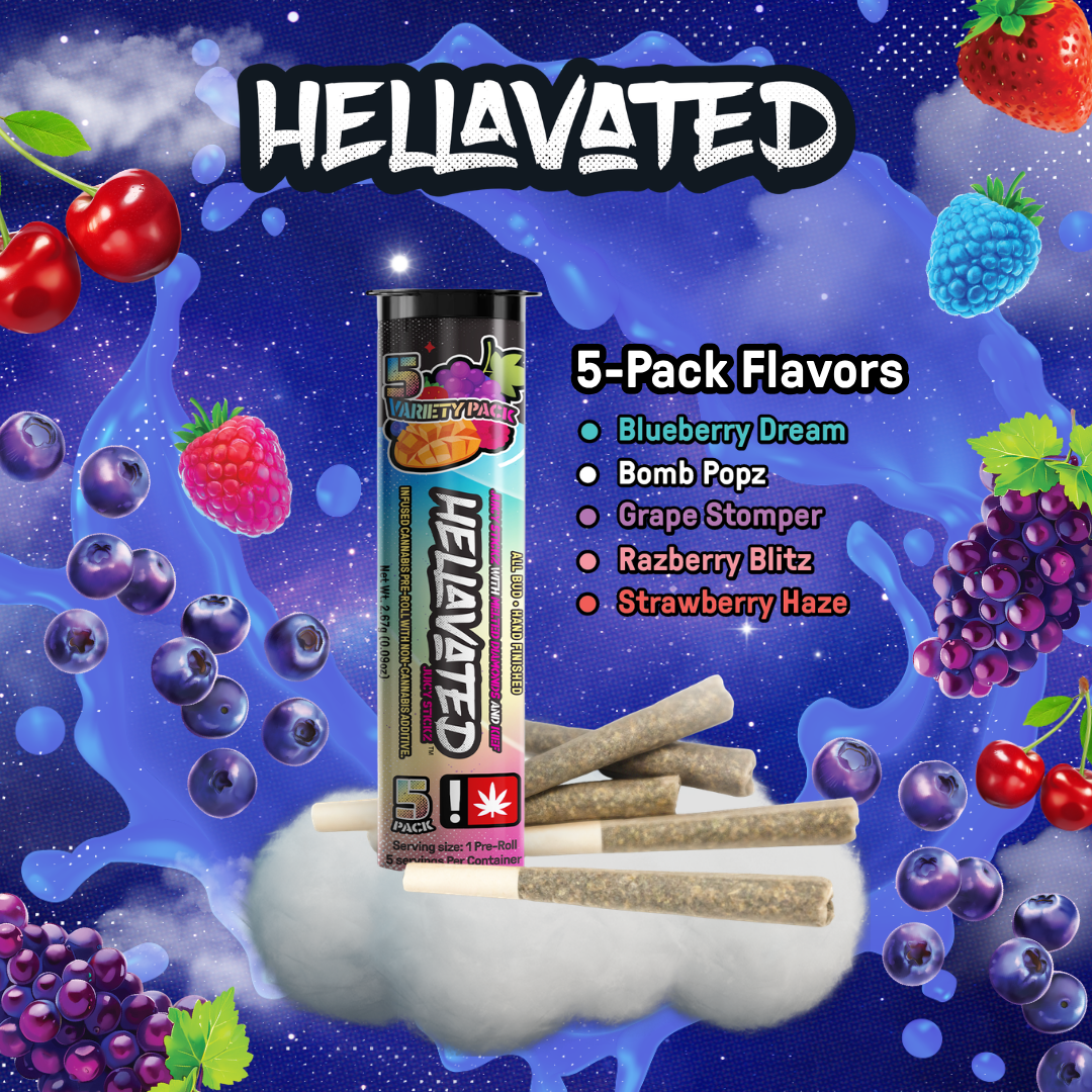 Hellavated: Variety Pack .5g Infused Joint 5Pk (Hellavated)