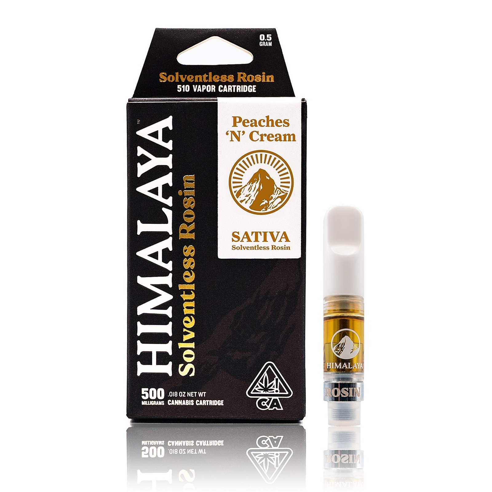 HIMALAYA: Peaches 'N' Cream (Solventless Rosin) Cartridge | Leafly