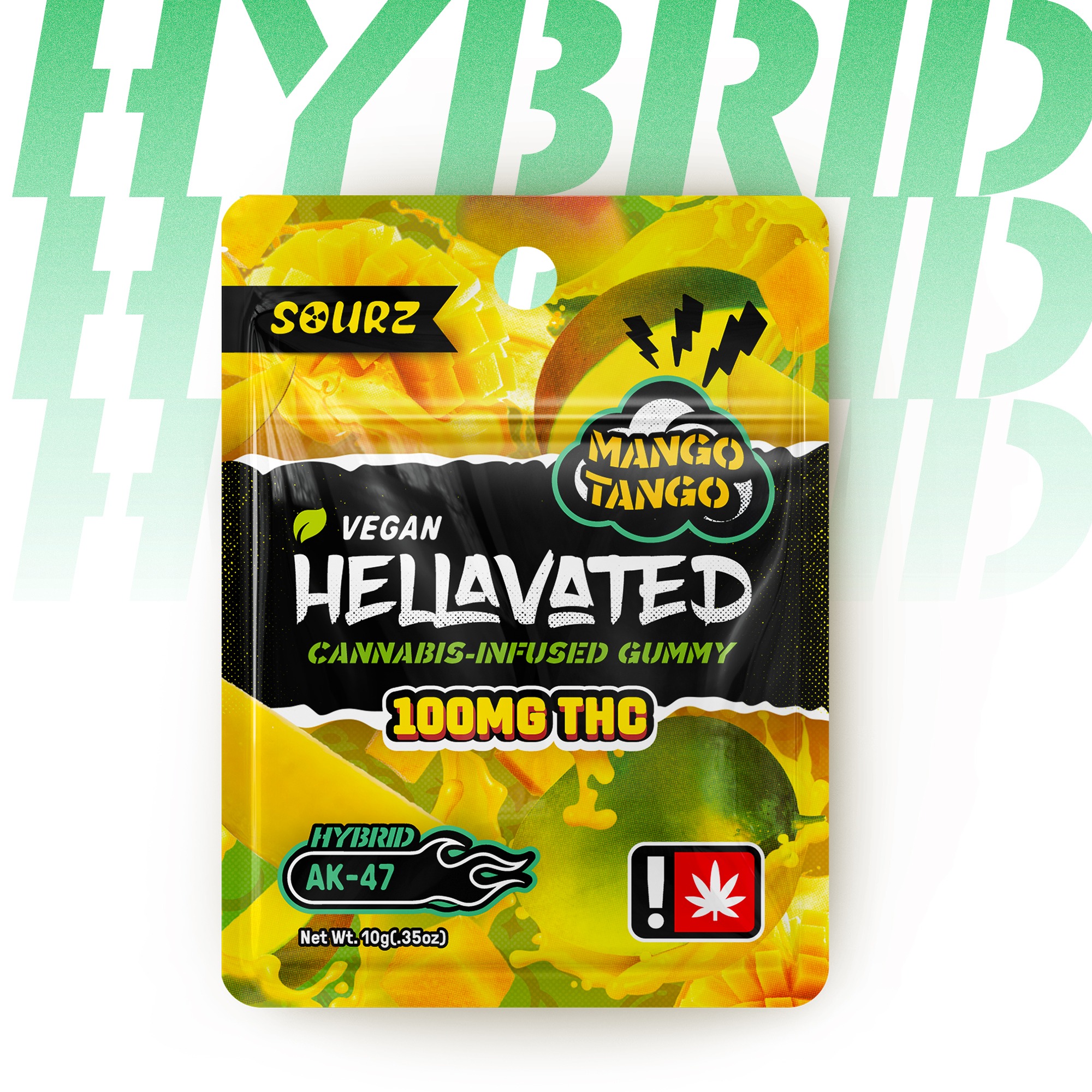 Hellavated: Single Sourz - Mango Tango ~ 100mgTHC By Hellavated