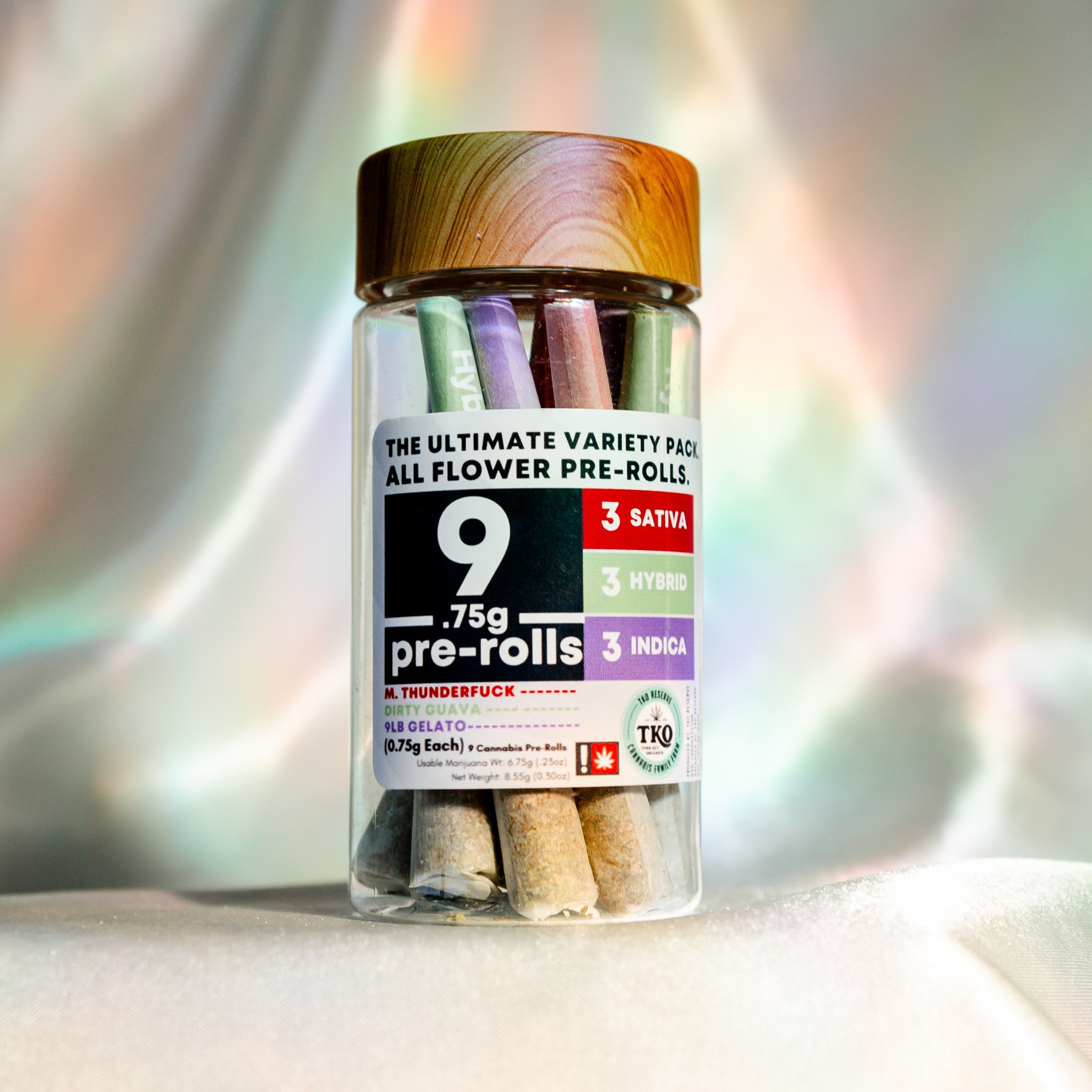 TKO Reserve 9pk Variety Prerolls Laughing Gas, Grapes & Cream