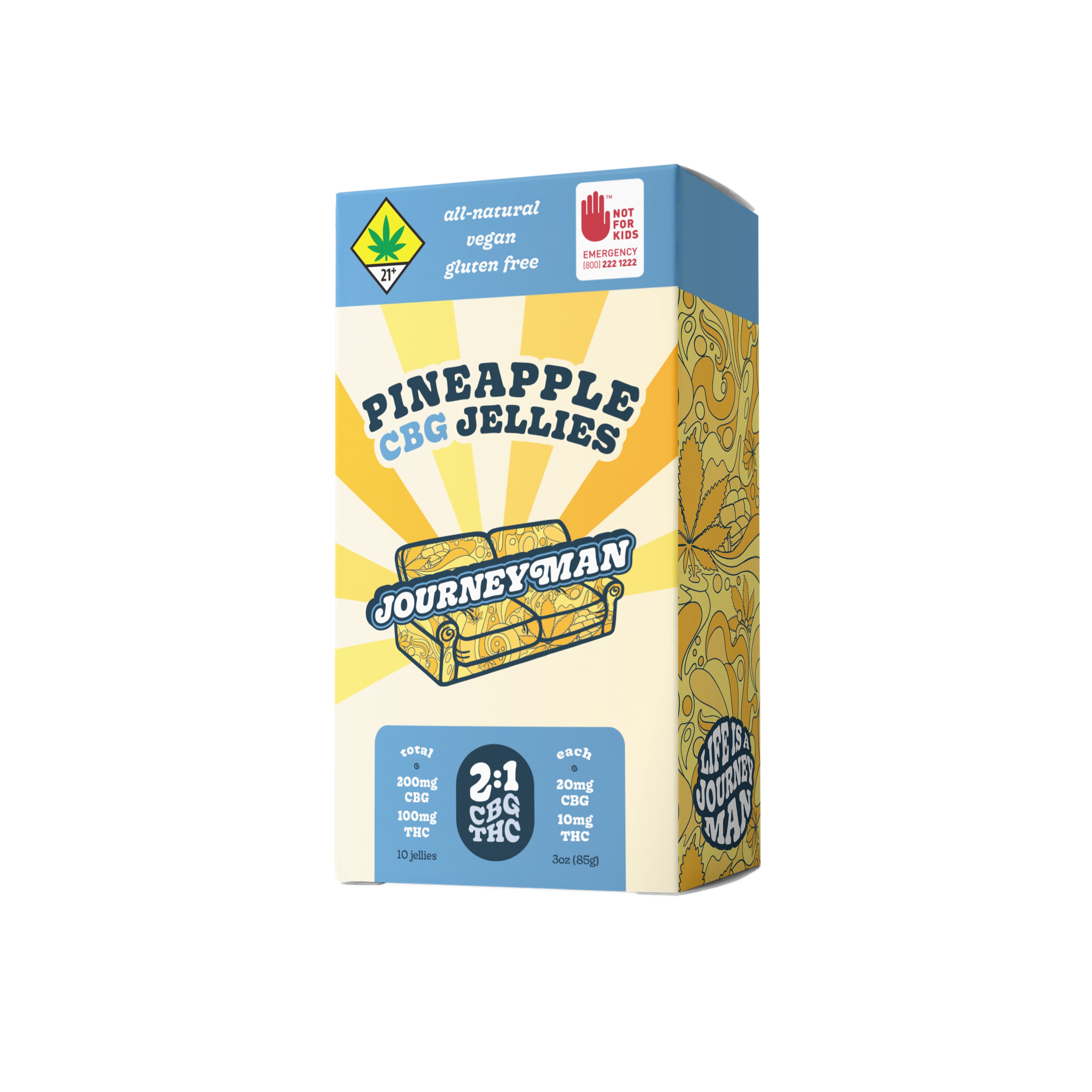 JM Pineapple CBG Jellies 100THC/200CBG