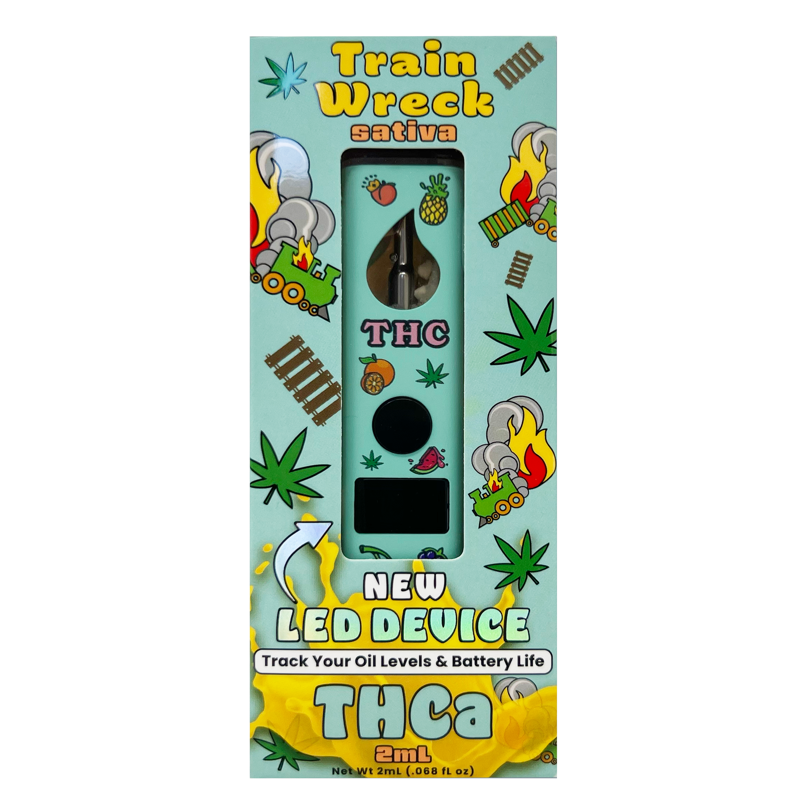 CDT TRAIN WRECK (カンナビス由来テルペン) 2ml Gold Spectrum THC: Gold Spectrum Fruity THCA 2mL Disposable- Train