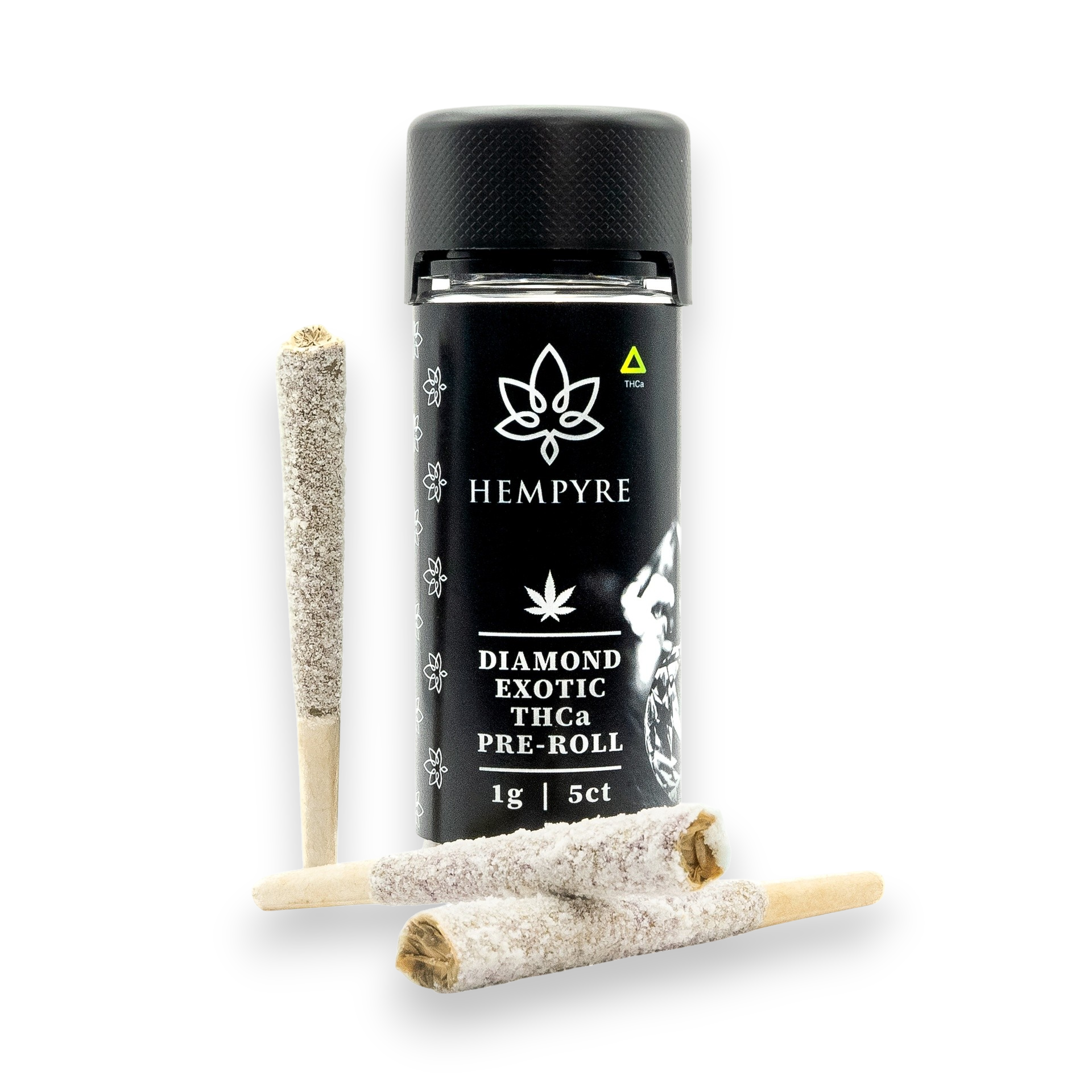 Diamond Dusted THCA Preroll / Black Ice / 5 ct Jar