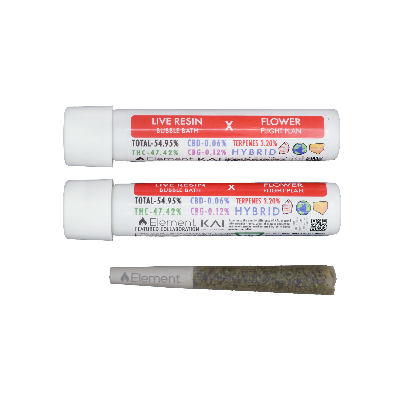 Element: Element Live Resin Joint 1g - Flight Plan x Bubble Bath | Leafly
