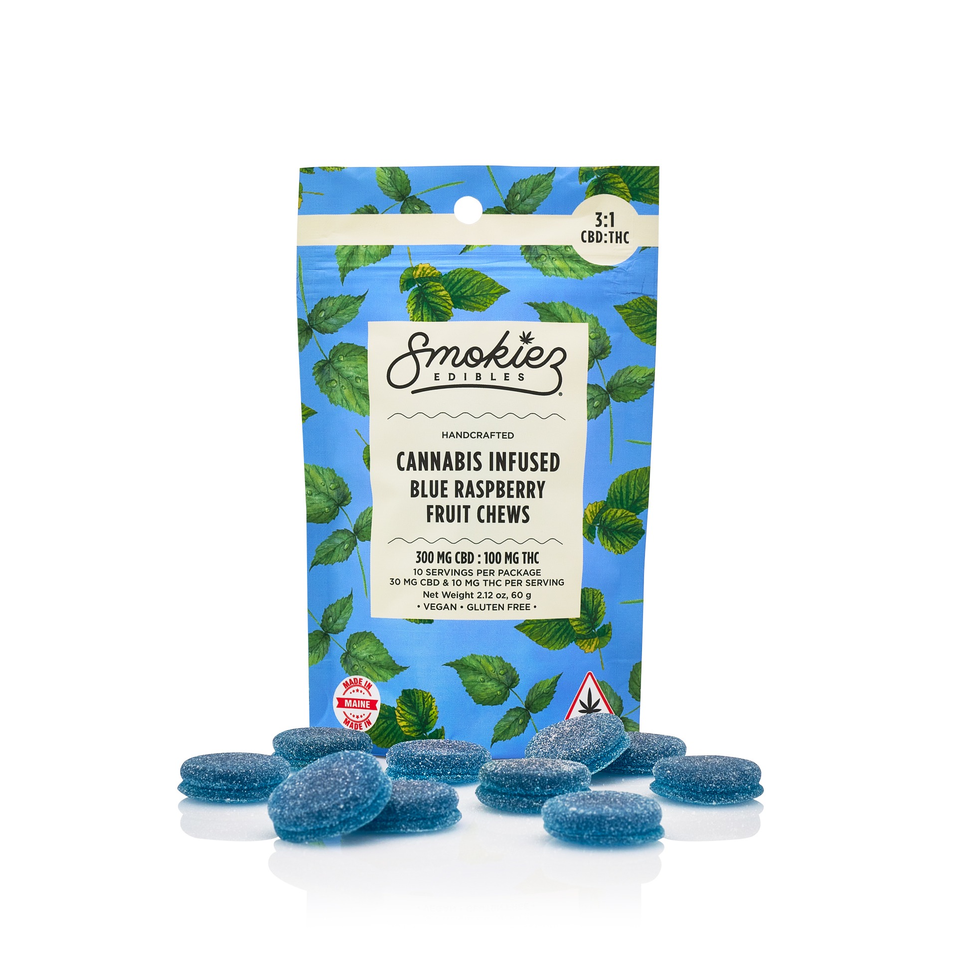 300mg CBD & 100mg THC Blue Raspberry Gummies