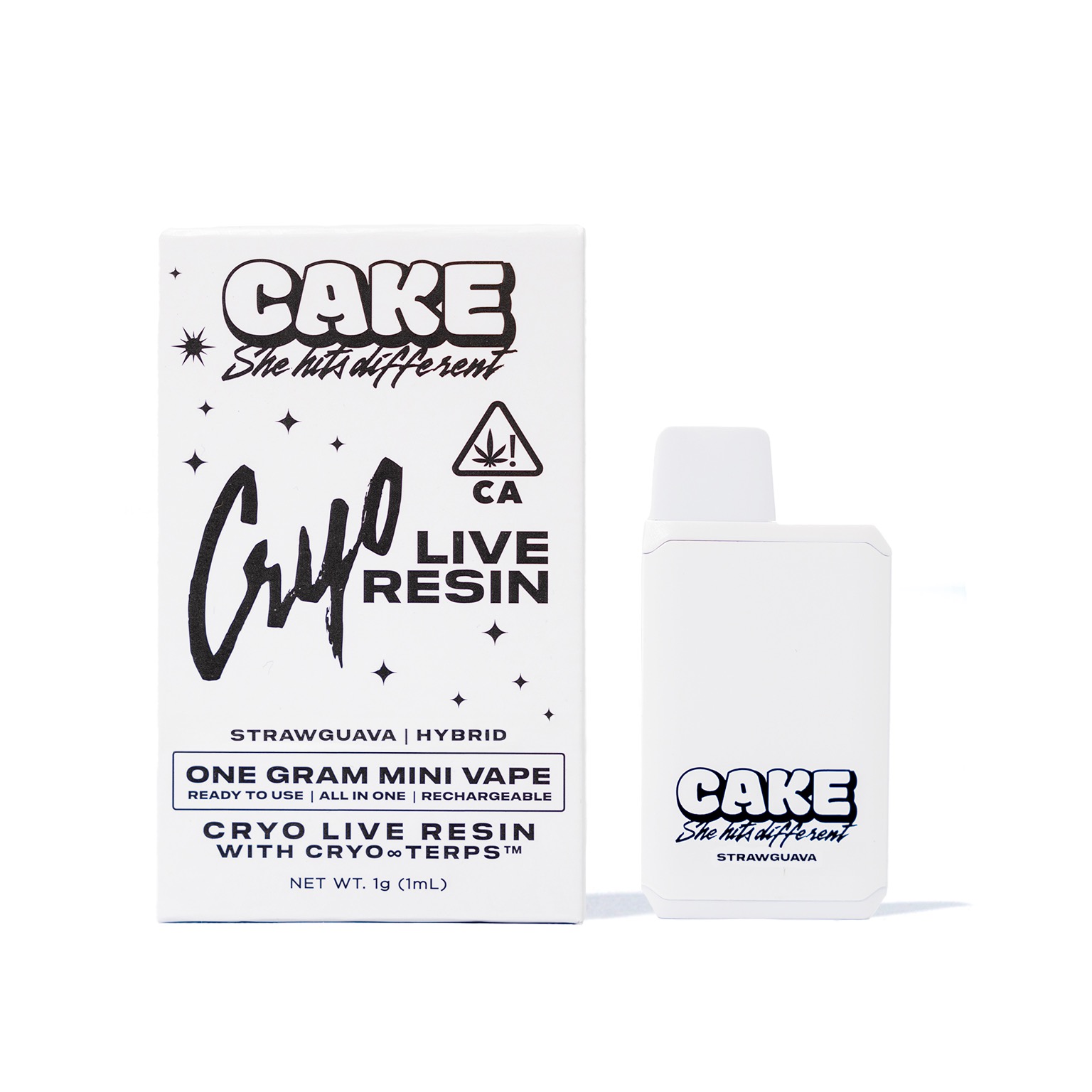 CAKE she hits different: Strawguava (H) - 1g Cryo Live Resin Disposable Vape