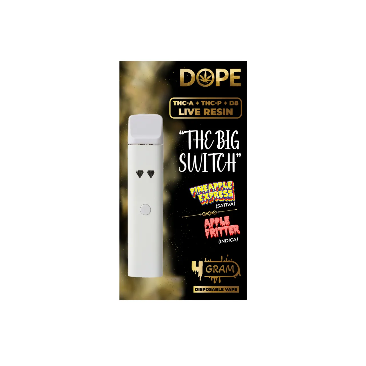 Dope THC: The Big Switch - THCA Disposable Vape - Pineapple Express + Apple  Fritter Flavor (4g) | Leafly