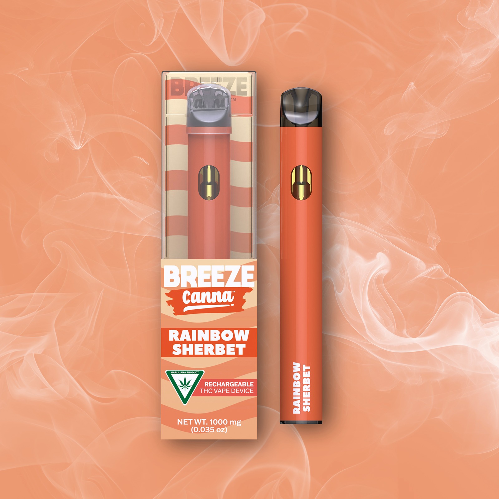 elf bar vape uk BREEZE Canna: BREEZE Canna - Rainbow Sherbet - Classic 1g PLUS Vape Device