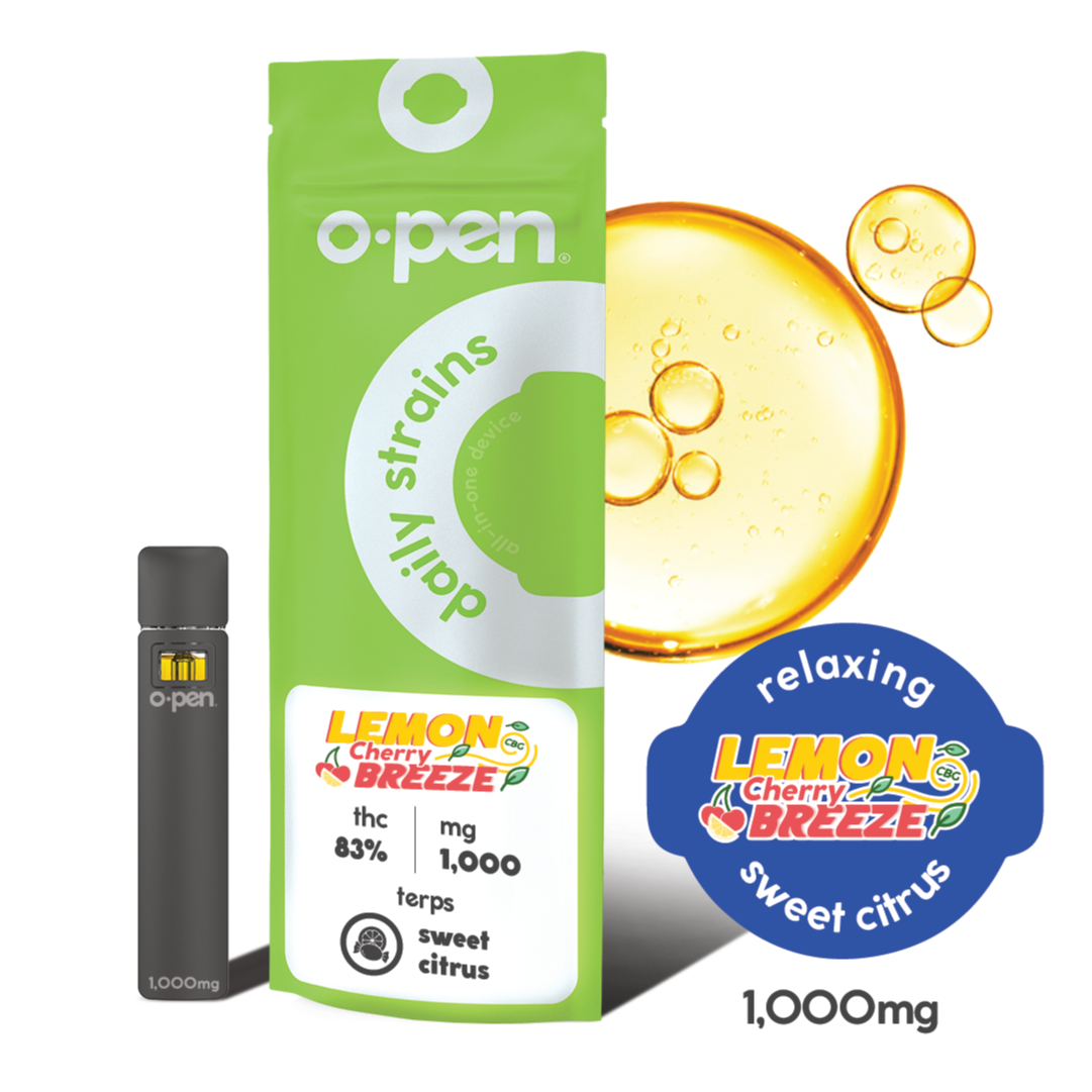 O.pen: O.pen Daily Strains - Lemon Cherry Breeze CBG (Relaxing) - 1000mg  AIO | Leafly