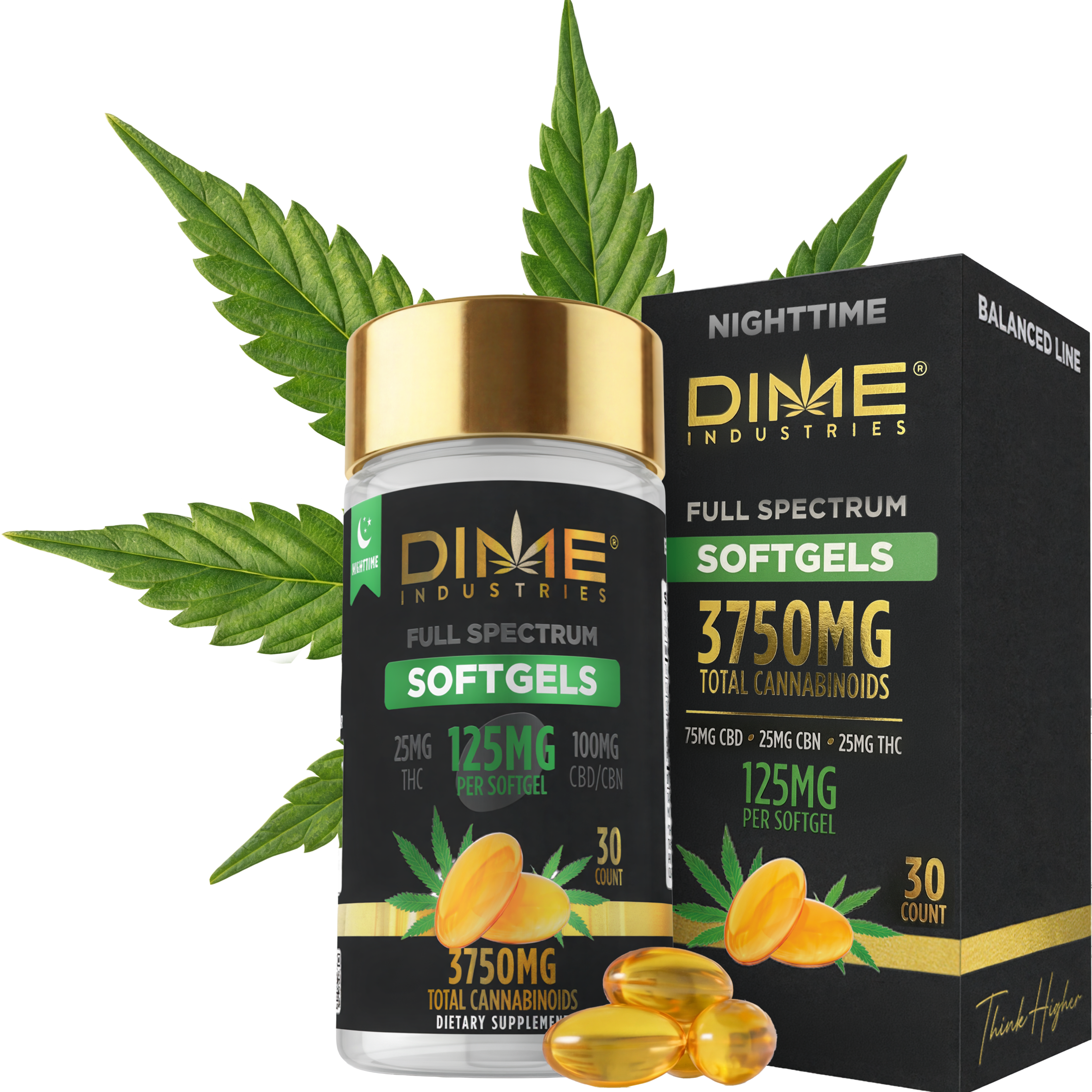 Dime - Balanced Line Softgels - Nighttime - 750mg Bottle