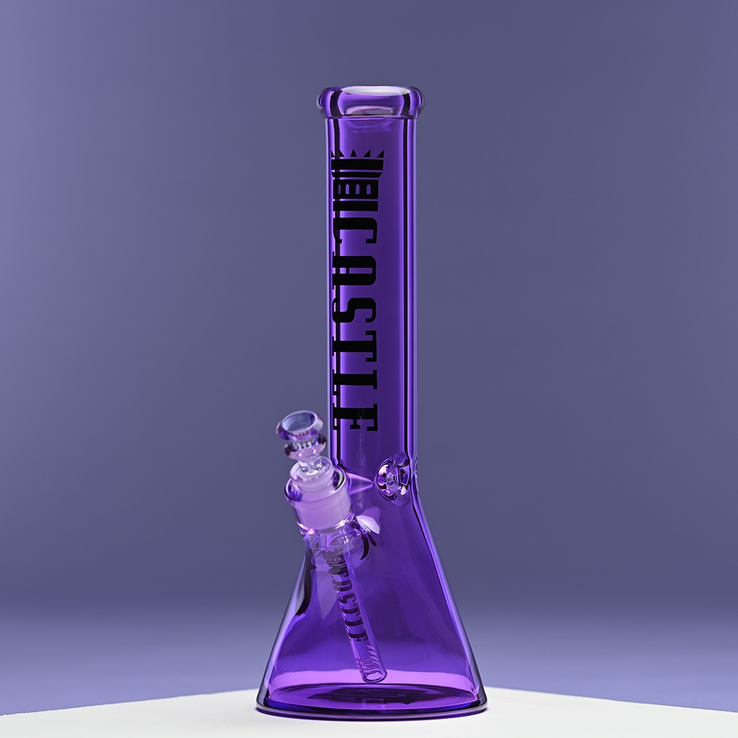 Castle Glassworks 14 inch electroplated beaker bong purple