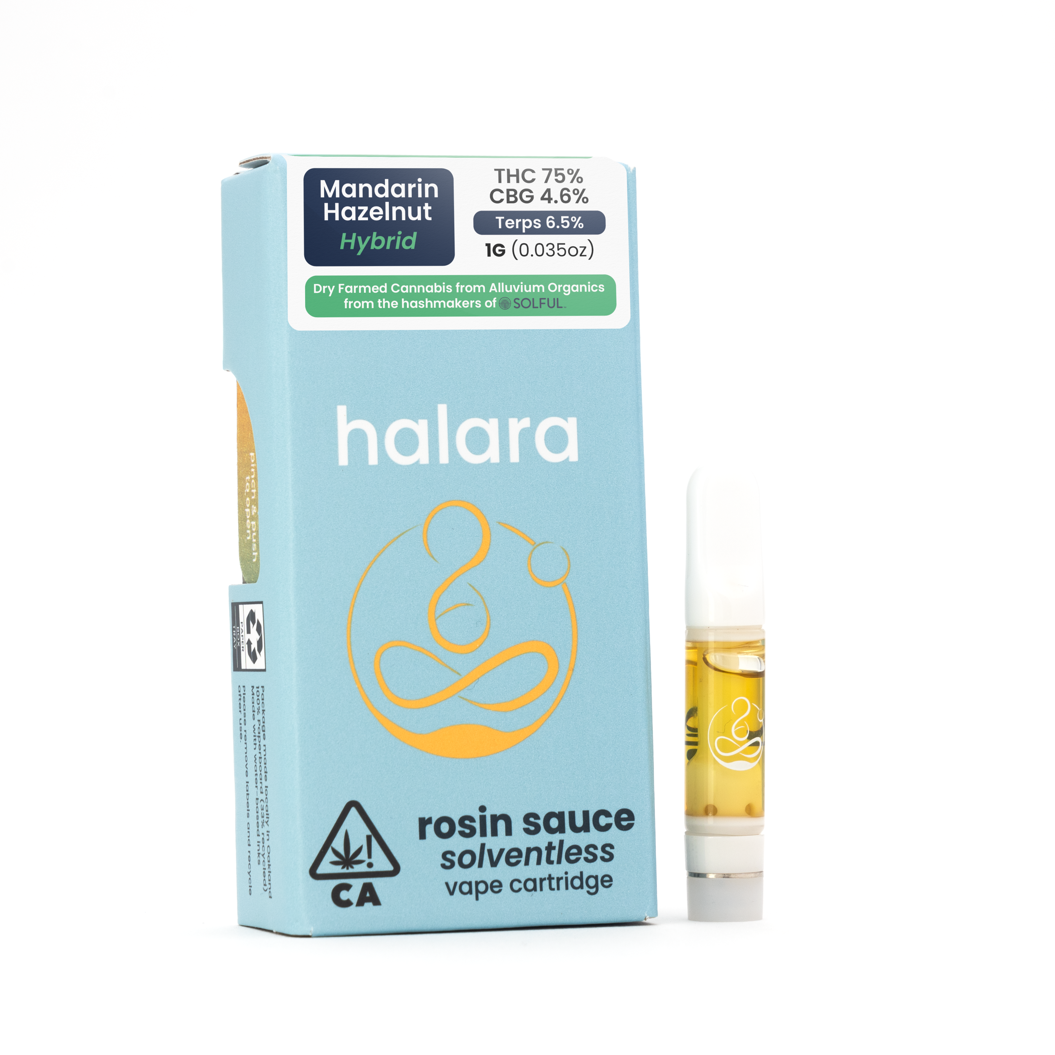 Halara: Solventless Rosin Sauce - Mandarin Hazelnut 1.0G cartridge