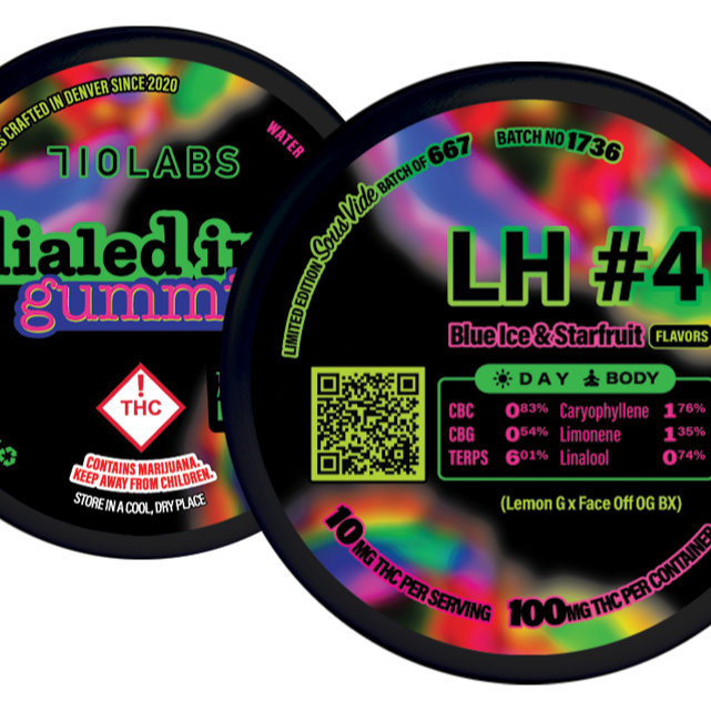 Dialed In... Gummies: LH #4 [Batch #1736] Blue Ice & Starfruit Flavors | 100mg | Leafly