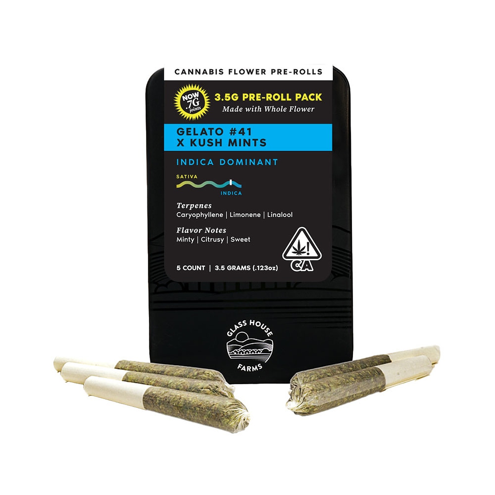 Glass House Farms Gelato 41 x Kush Mints [.7g 5pk] Leafly