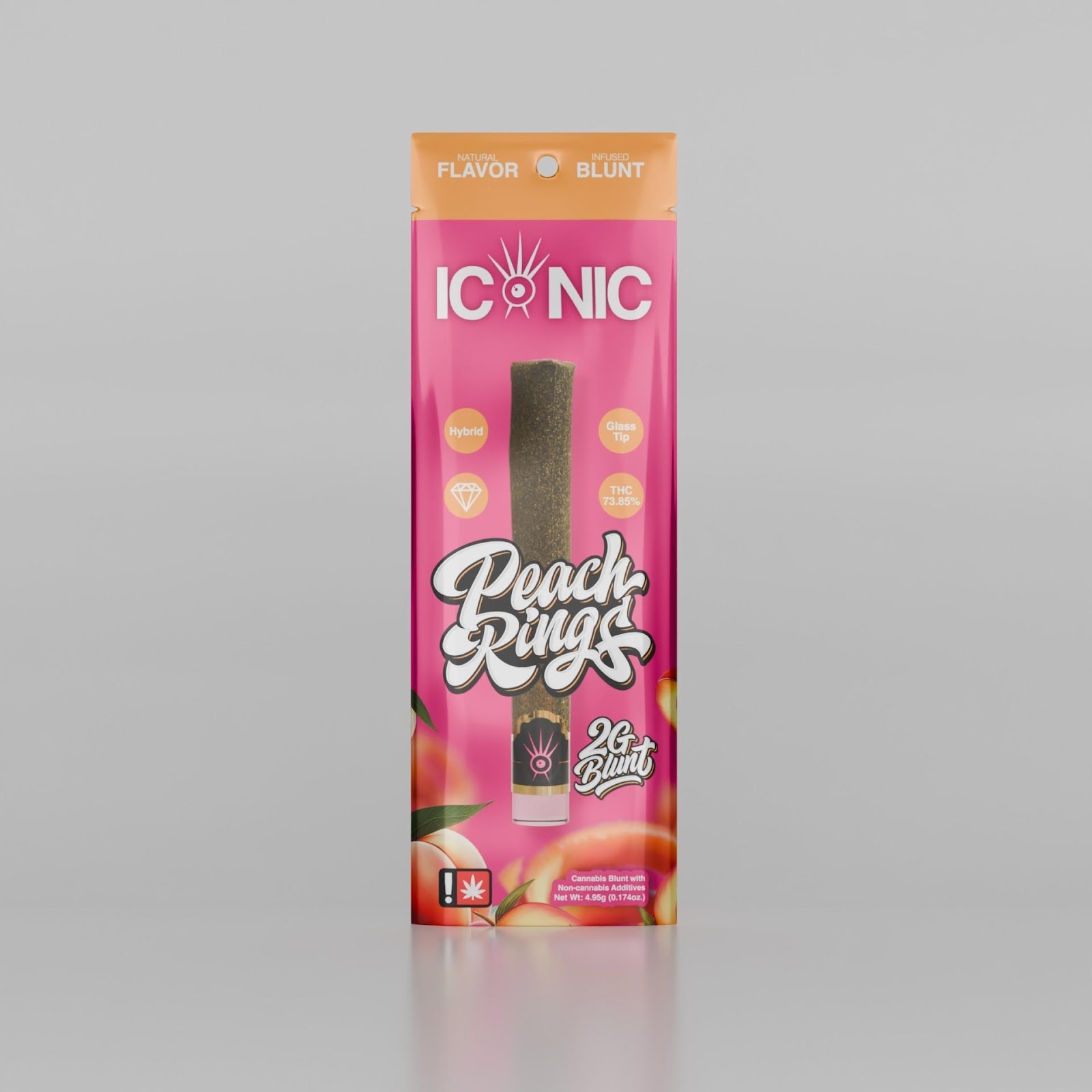 Iconic: Glass Tip Blunt - Peach Rings