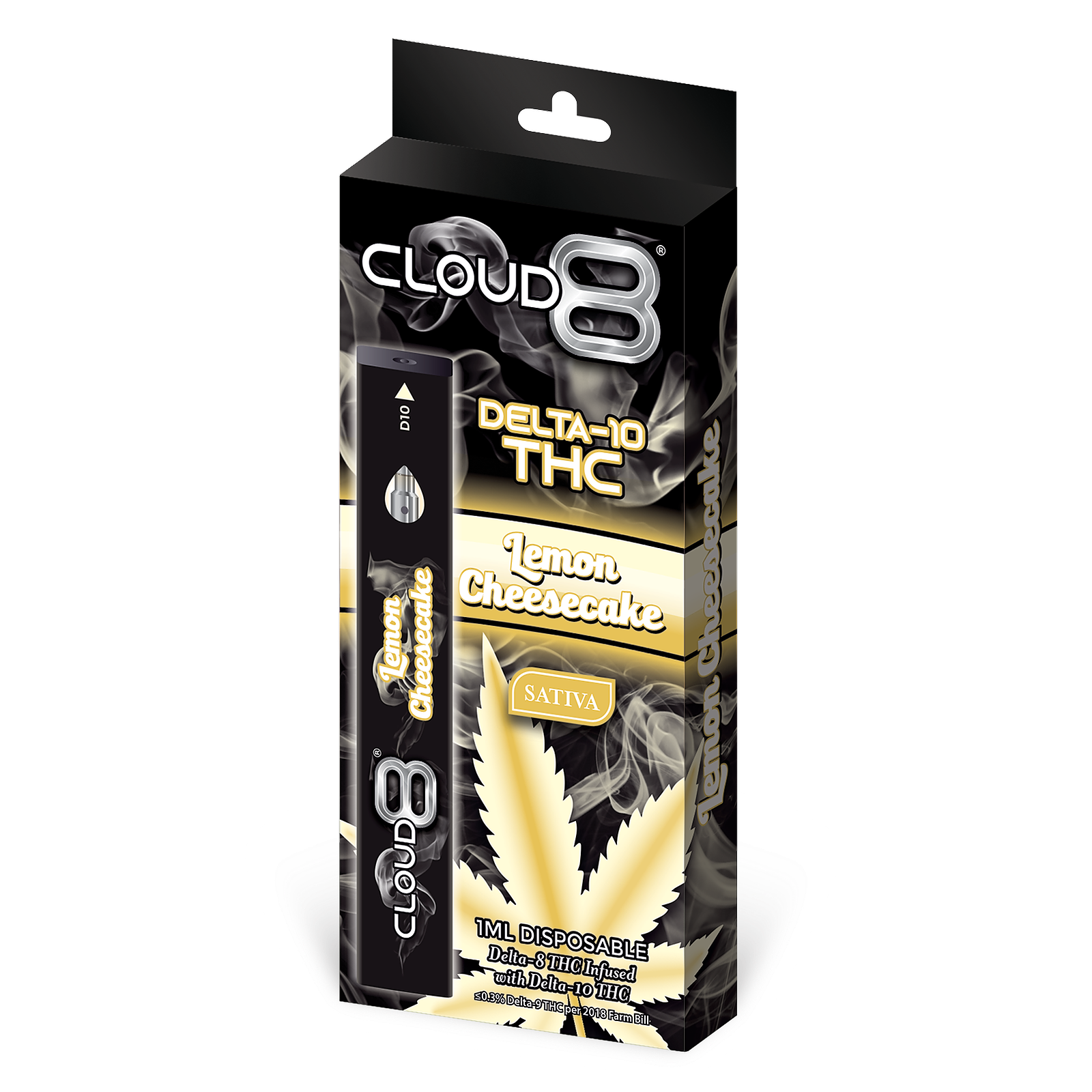 Cloud 8 Delta-8 THC: Cloud 8 Delta 10 Infused - Lemon Cheesecake - 1ML  Disposable