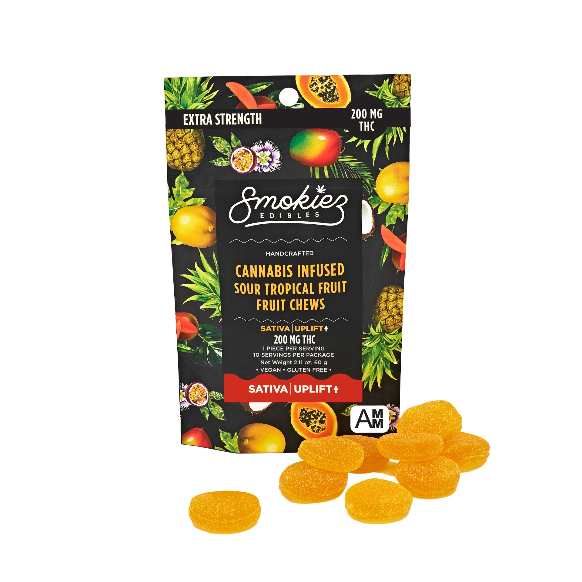 Smokiez Edibles: Sour Tropical Fruit Sativa 200mg THC Fruit Chews - Arkansas | Leafly