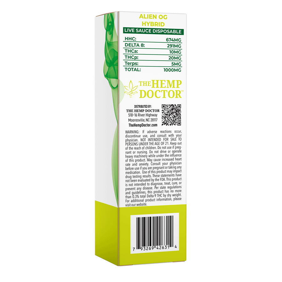 The Hemp Doctor: Phuk'd Up 1G Live Sauce Disposable - Alien