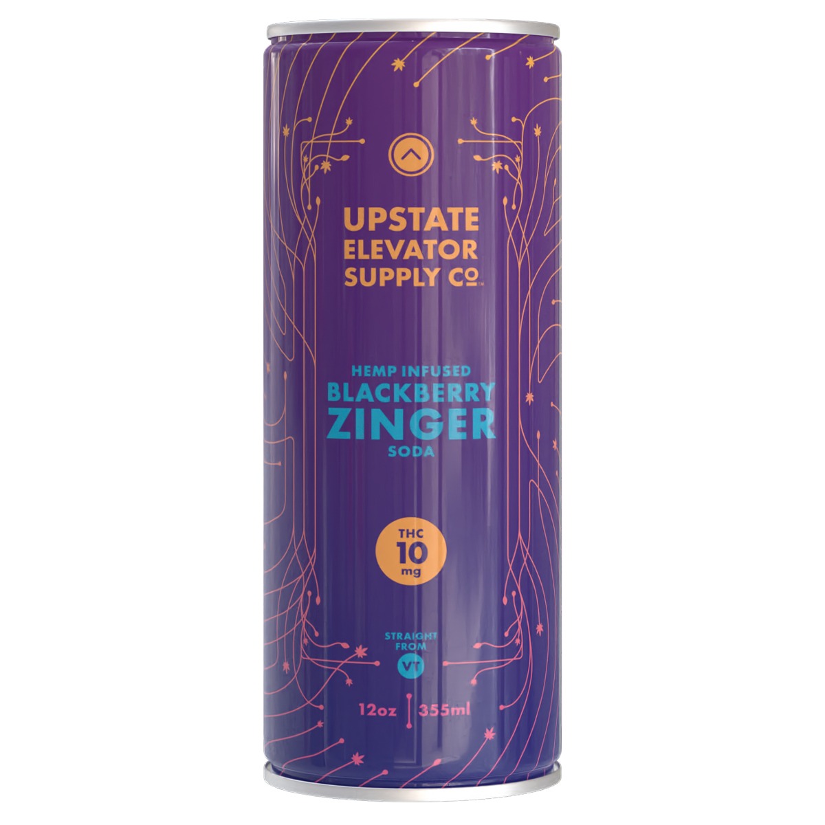 Upstate Elevator Supply Co. 10mg Blackberry Zinger Delta 9 THC Soda