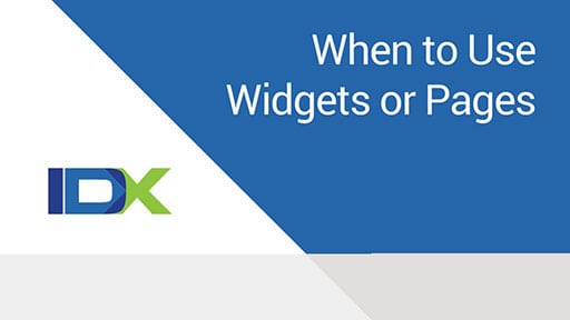 Widgets and Pages