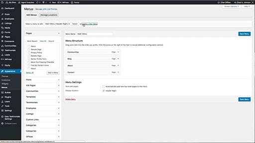 Creating & Selecting Menus