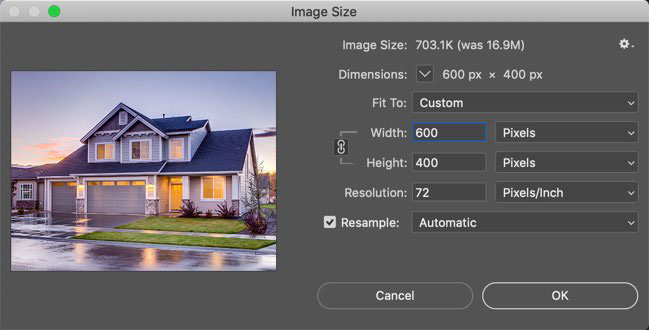 Change image dimensions with Photoshop