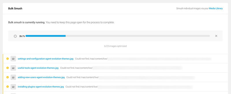 Bulk image optimization with Smush