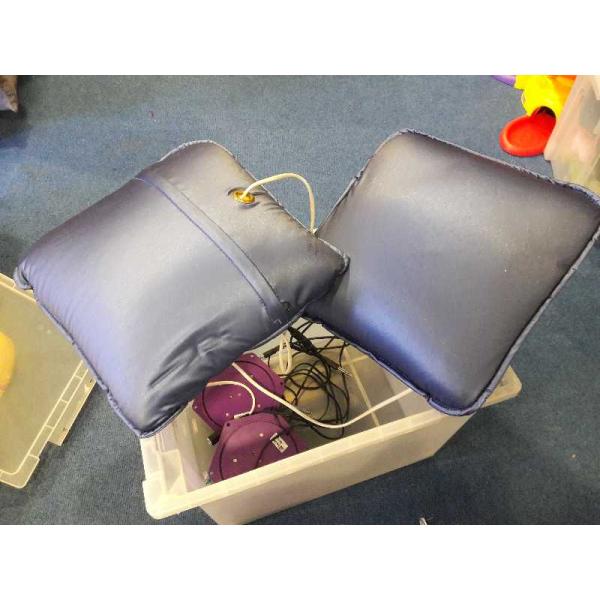 Blue vibrating cushion