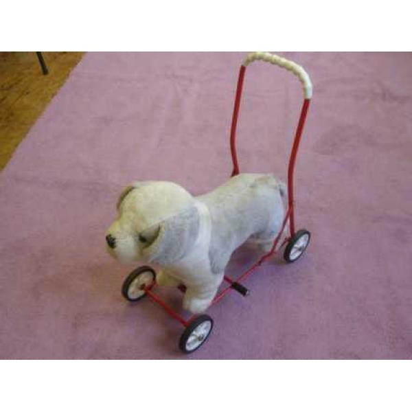 push along dog on wheels