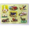 Peg Puzzle: Farm Animals With Babies